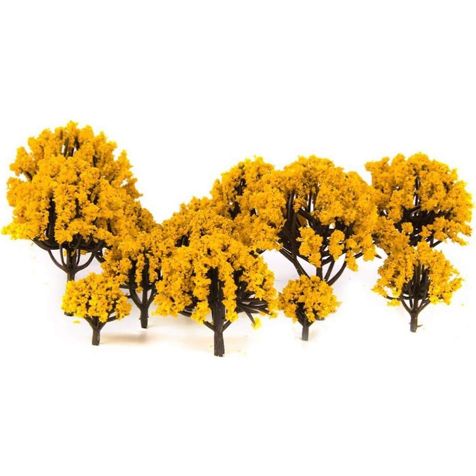 Kisangel 20 Pcs Árboles Modelo Miniatura 3-8 cm Naranja