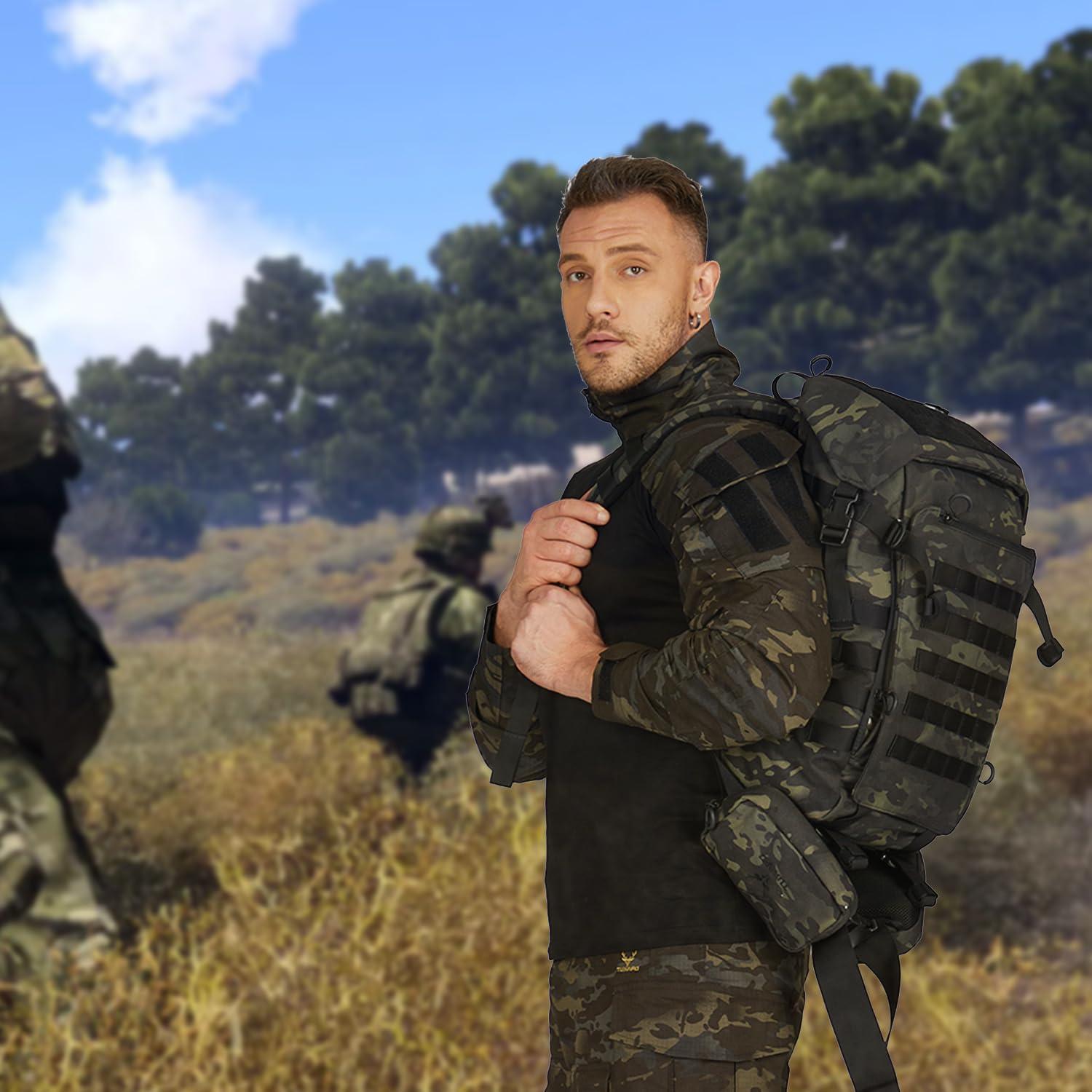 Mochila Táctica TUXAPO 30L Molle Militar Multicam Negro