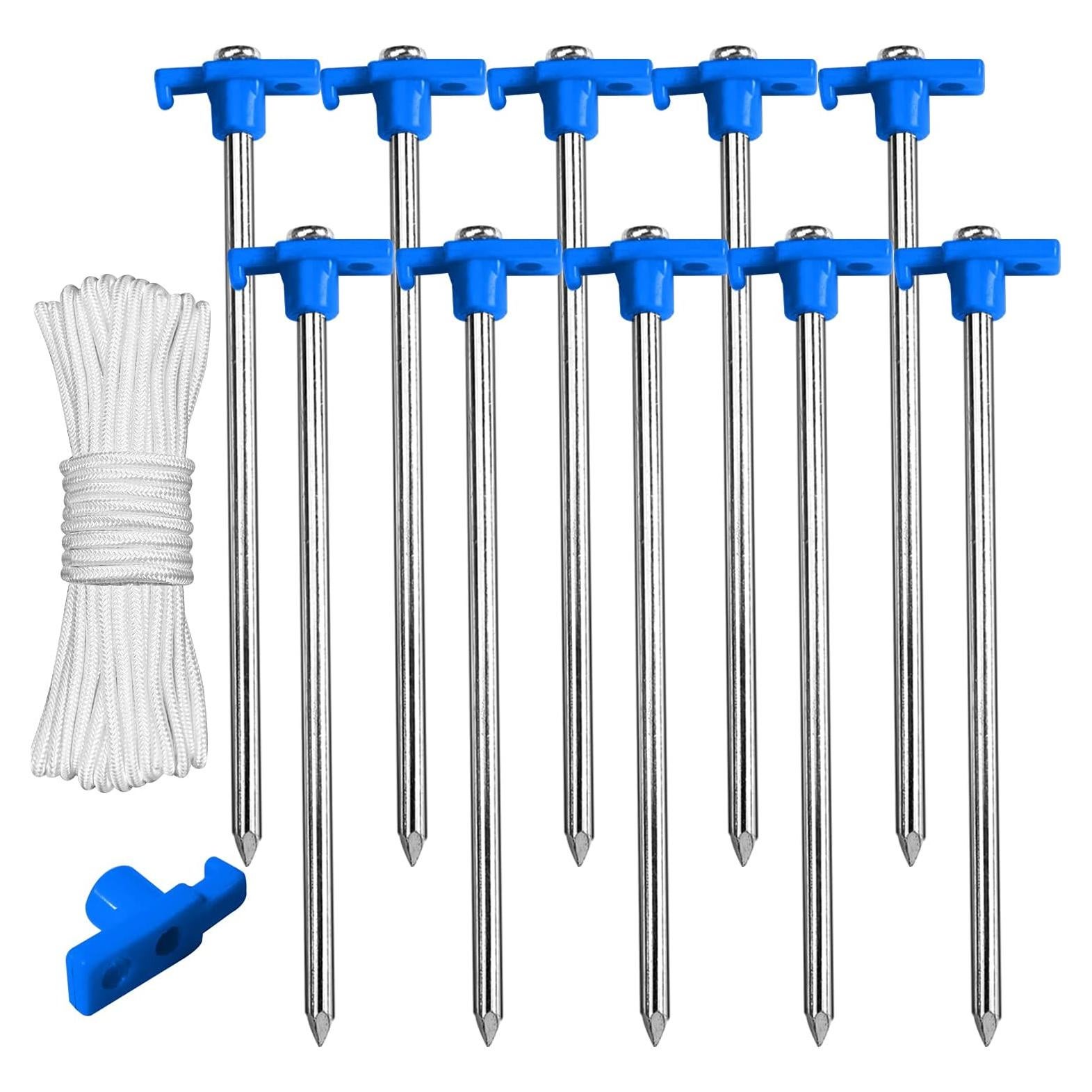 Estacas de Carpa ABCCANOPY 20,32 cm Paquete de 10 Azul