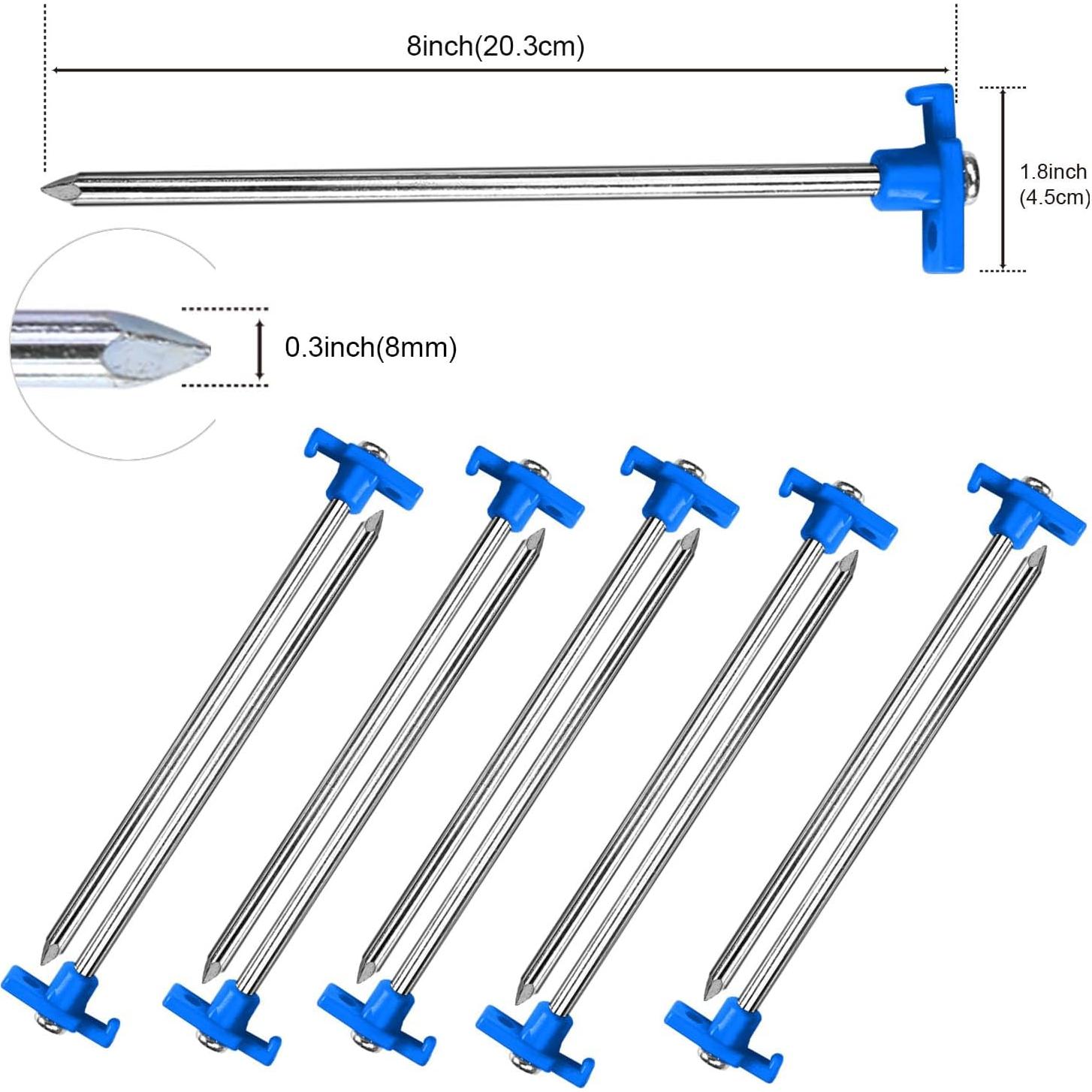 Estacas de Carpa ABCCANOPY 20,32 cm Paquete de 10 Azul