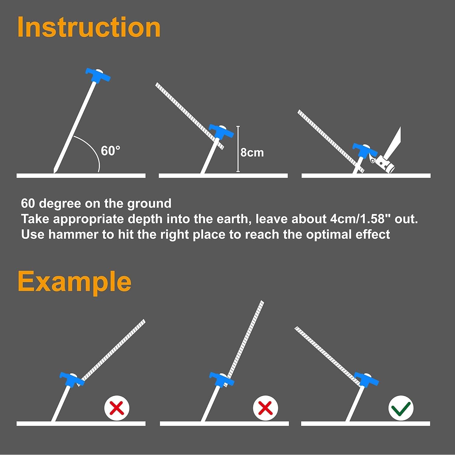 Estacas de Carpa ABCCANOPY 20,32 cm Paquete de 10 Azul