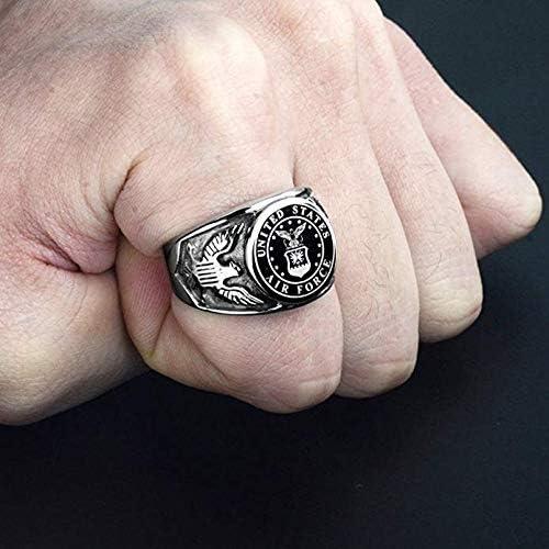 Anillo Militar de Acero Titanio Fuerza Aérea EE. UU. Niños