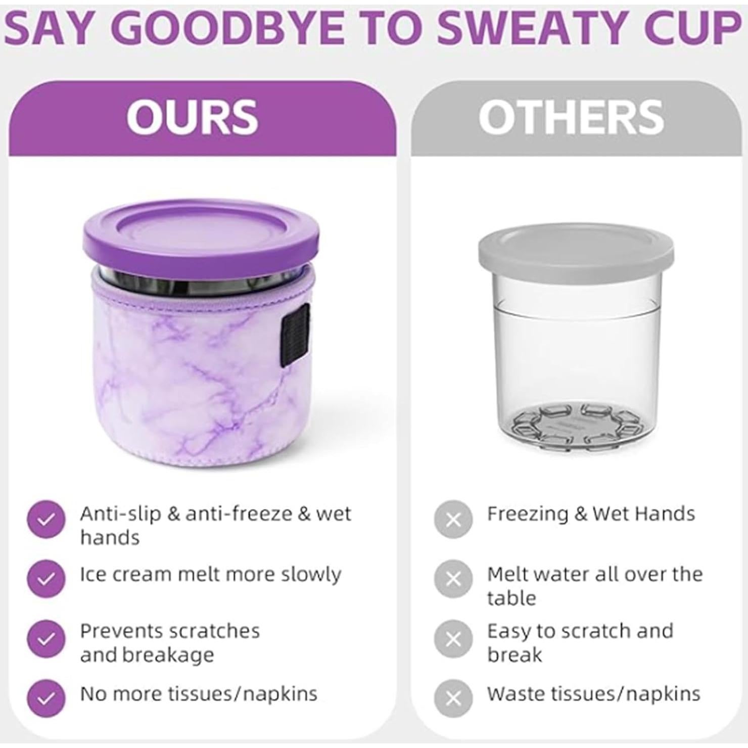 Paquete de 4 Fundas de Neopreno Ninja Creami 473 ml Aisladas