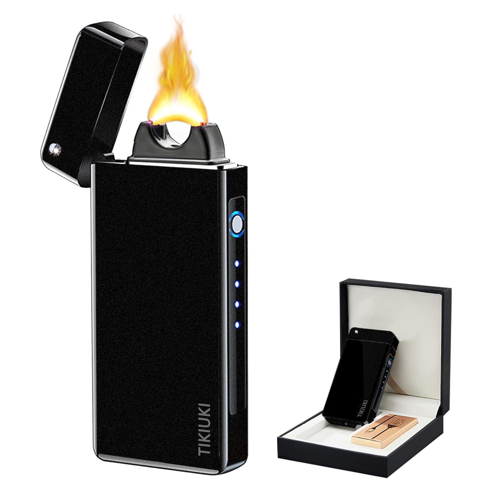 Encendedor Eléctrico Recargable TIKIUKI Mate Oscuro a Prueba de Viento