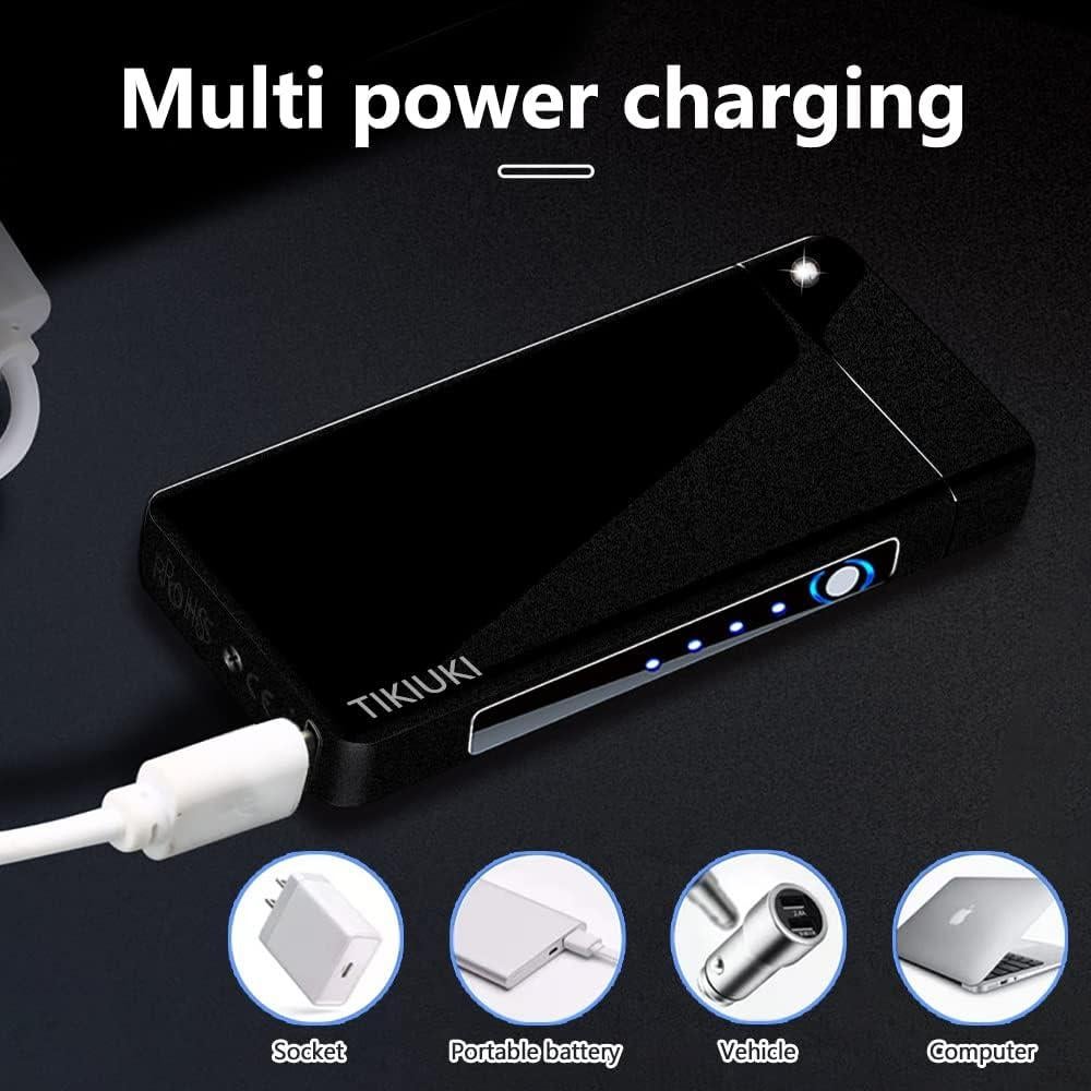 Encendedor Eléctrico Recargable TIKIUKI Mate Oscuro a Prueba de Viento