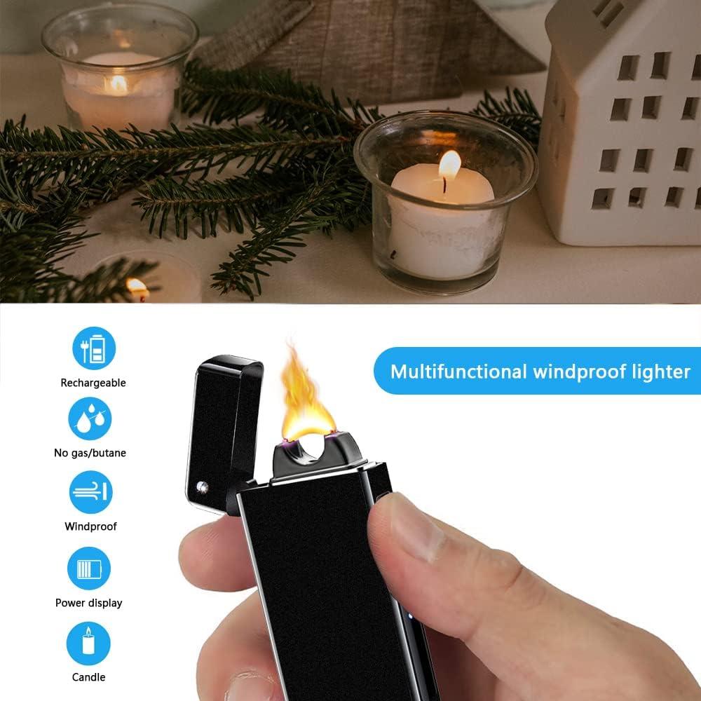 Encendedor Eléctrico Recargable TIKIUKI Mate Oscuro a Prueba de Viento