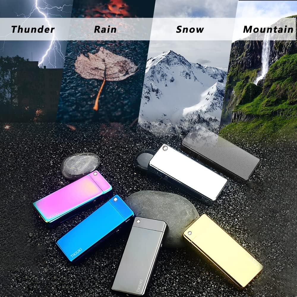 Encendedor Eléctrico de Plasma TIKIUKI Dorado a Prueba de Viento