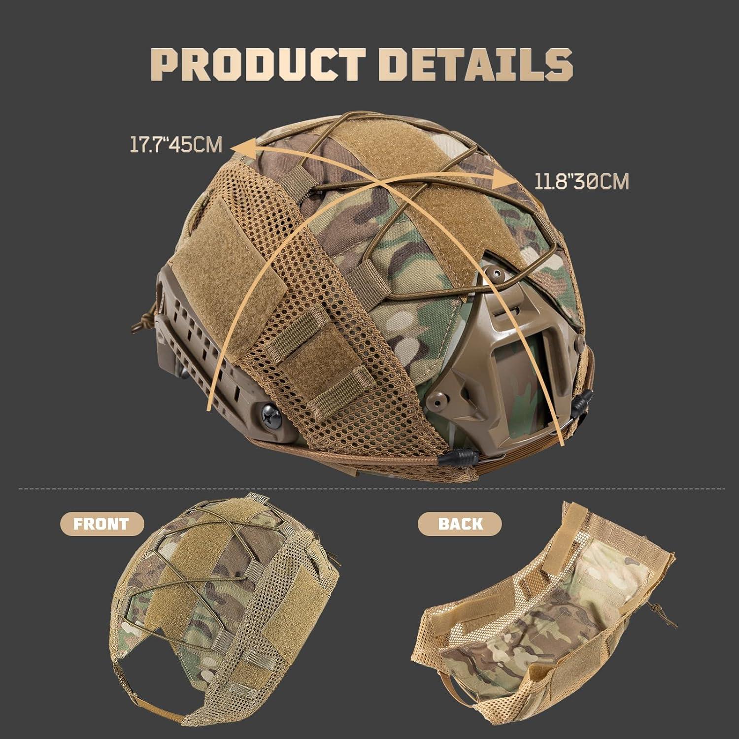 Cubierta de Casco OneTigris TG-ZKB15 Táctica Negra M/L