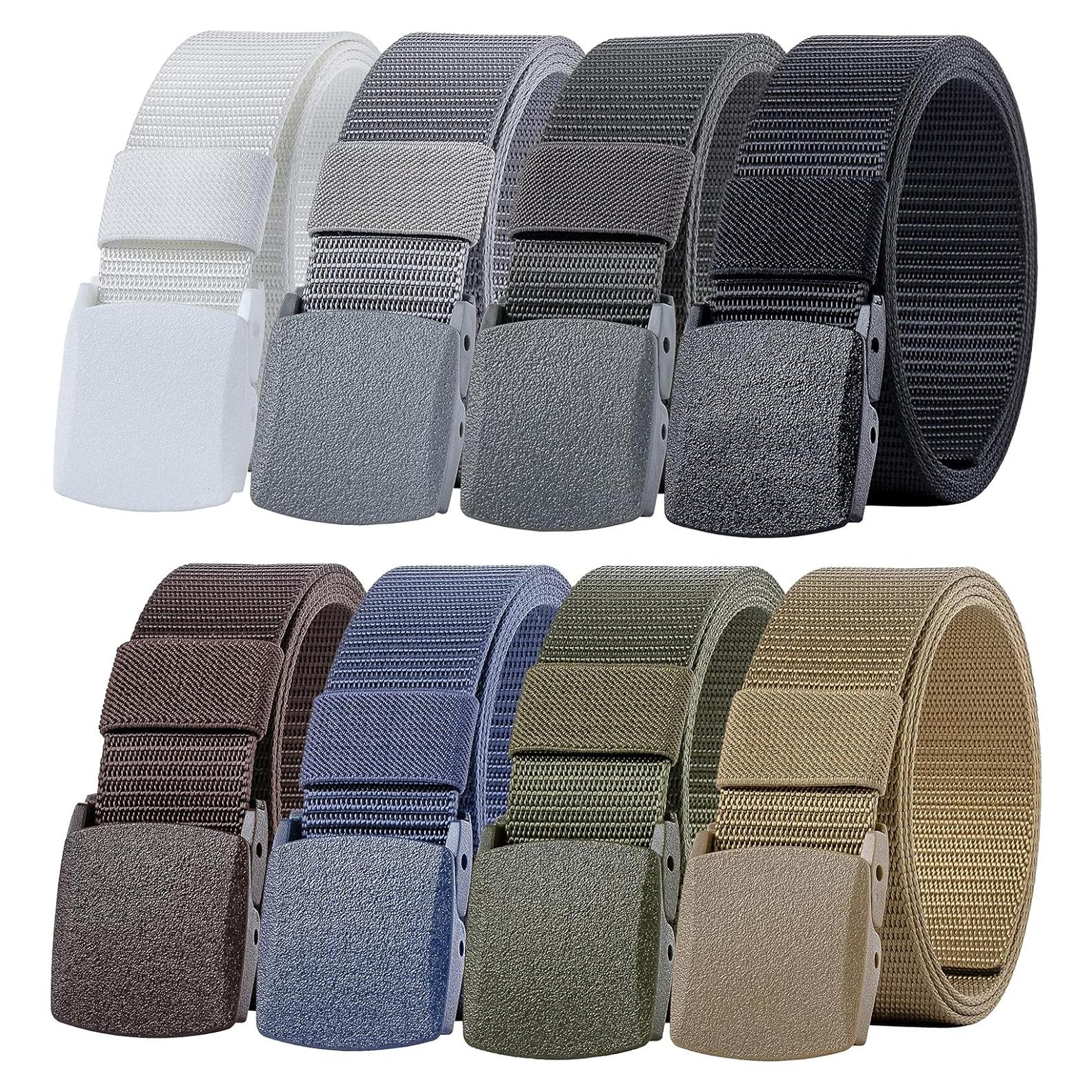 Paquete de 8 Cinturones Tácticos de Nylon YKK 120 cm