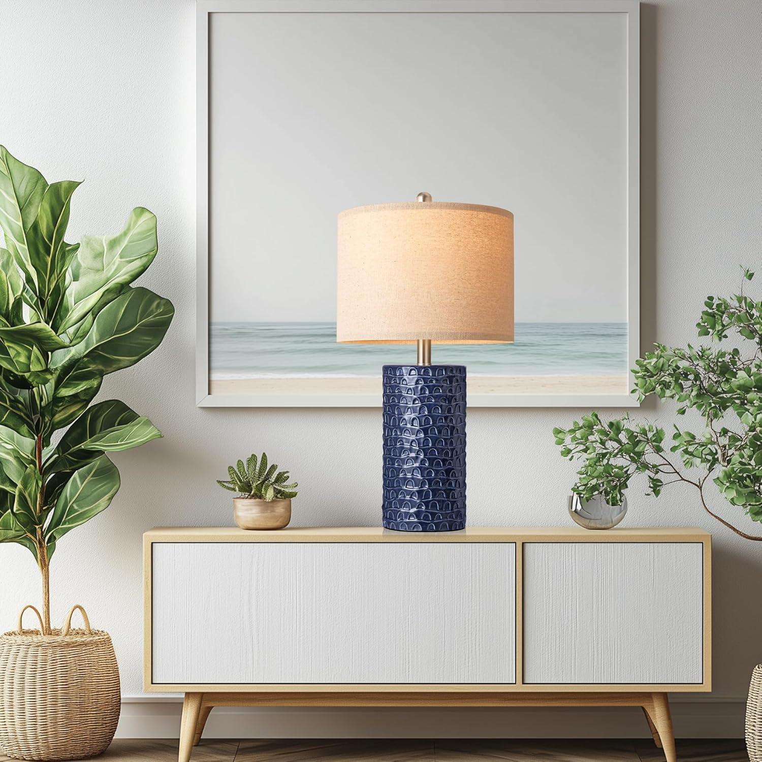 Juego de 2 Lámparas de Mesa PARTPHONER Azul Marino 58cm