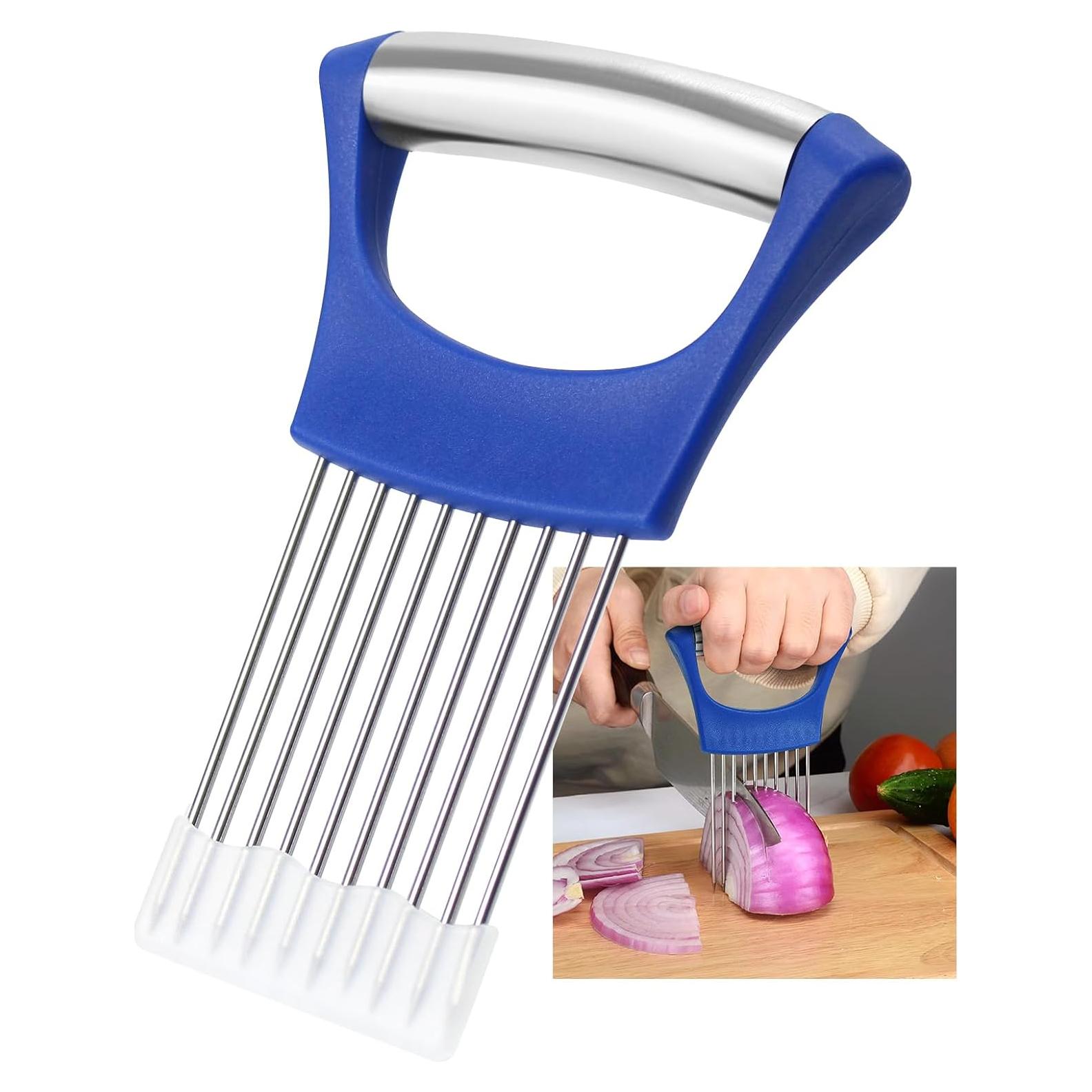 Cortador de Cebolla QPEY de Acero Inoxidable Azul