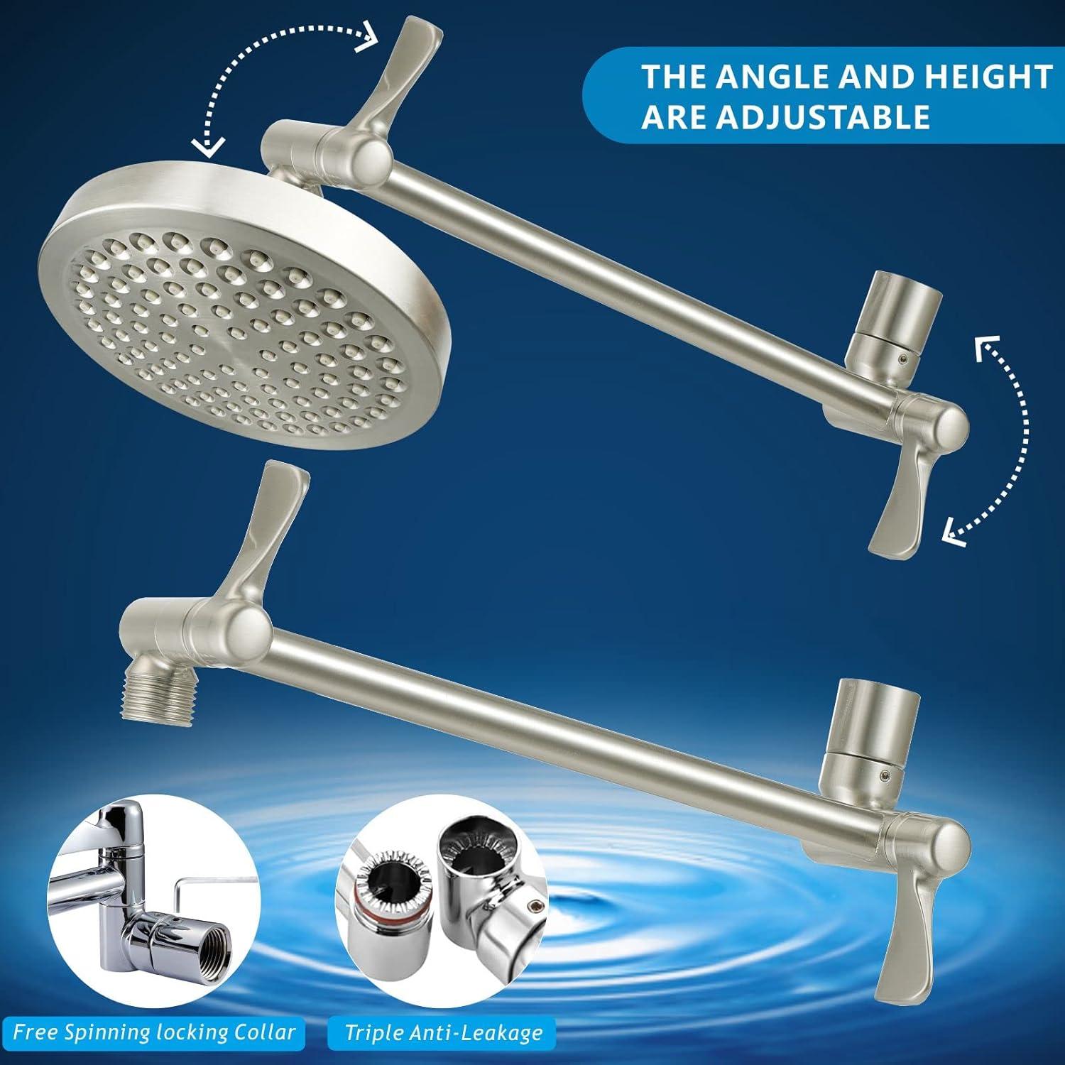 Cabezal de Ducha de Lluvia Nuodan 6" con Brazo de 28 cm