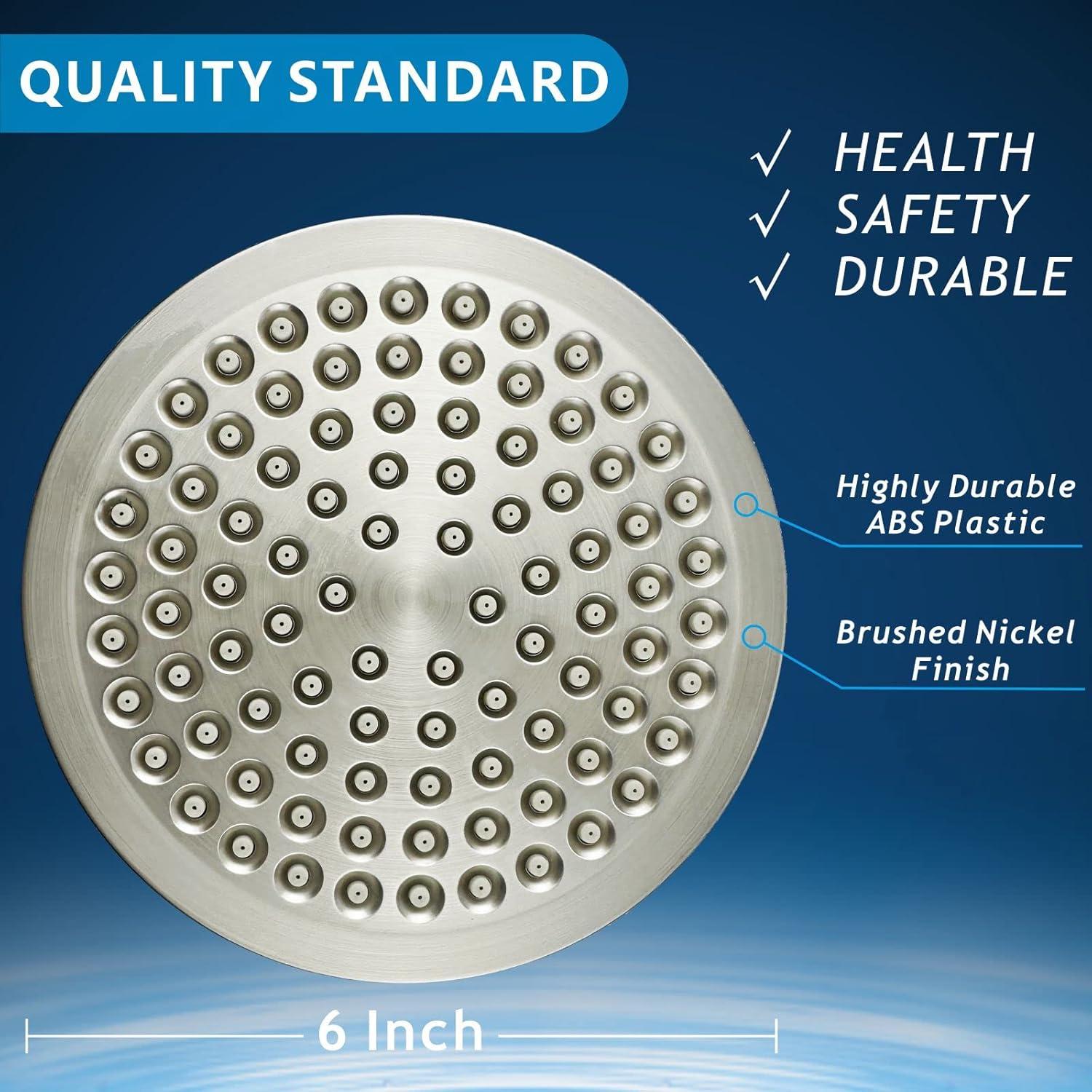 Cabezal de Ducha de Lluvia Nuodan 6" con Brazo de 28 cm