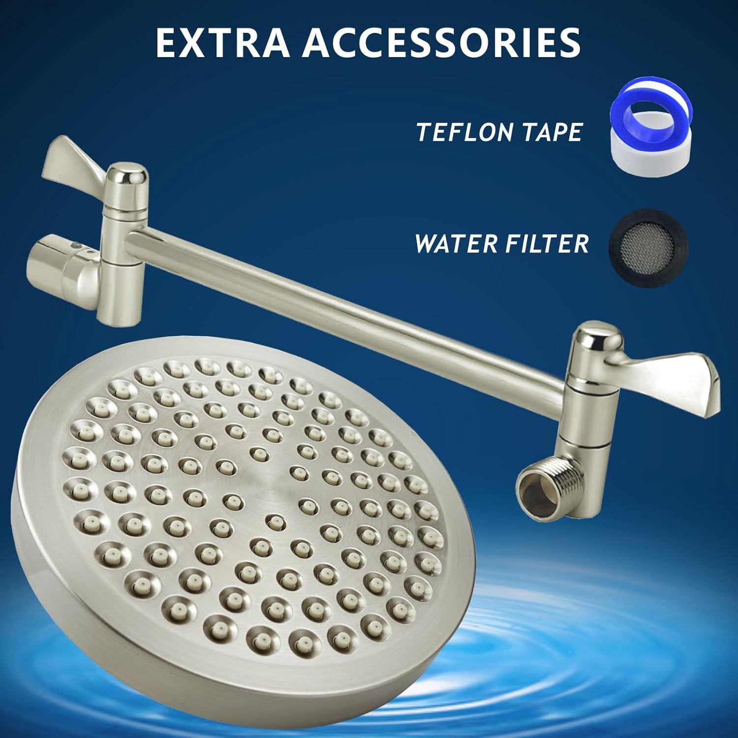 Cabezal de Ducha de Lluvia Nuodan 6" con Brazo de 28 cm