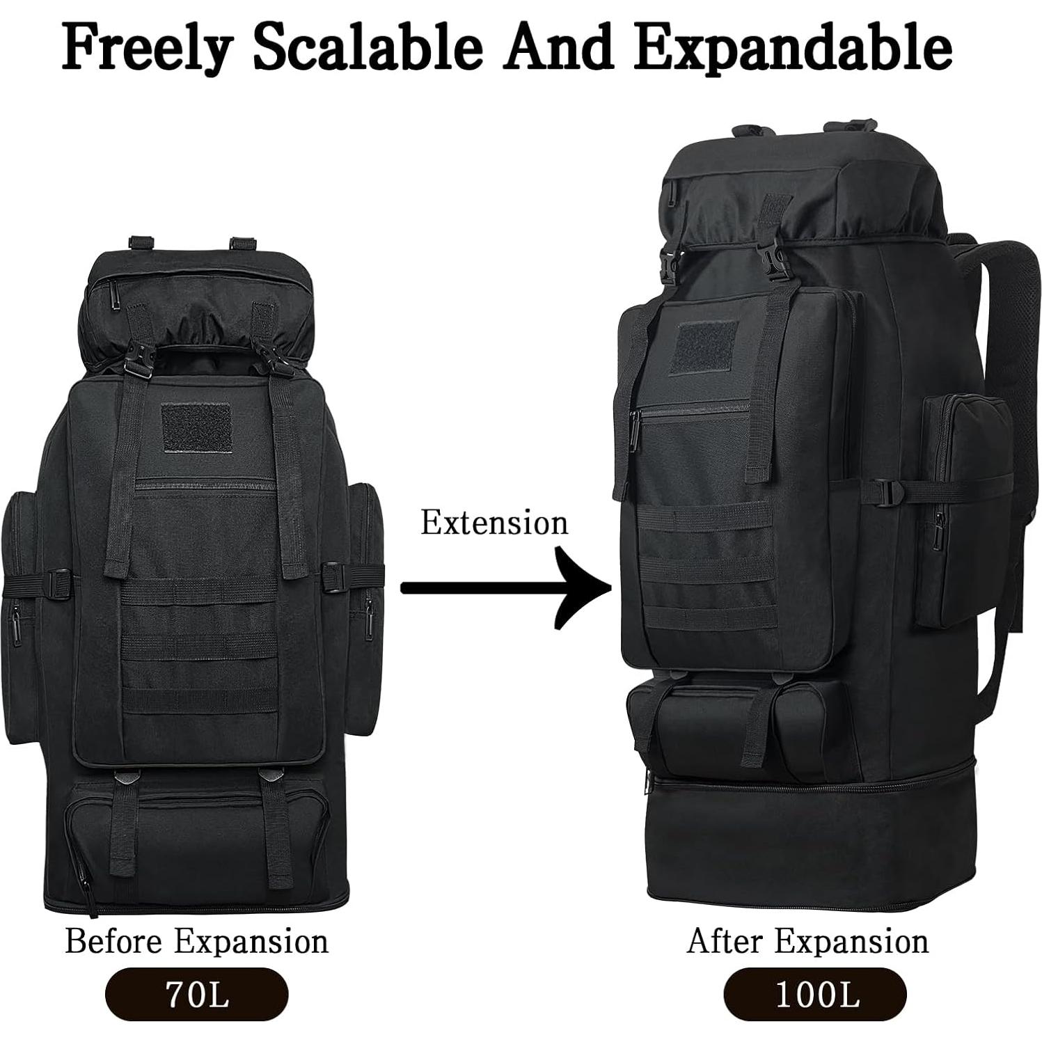 Mochila de Camping 100L Lizbin Táctica Militar Resistente al Agua