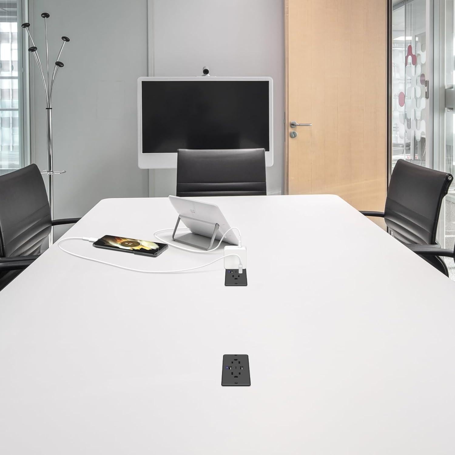 Toma de Corriente Empotrada HHSOET 20W con USB y Enchufe Plano