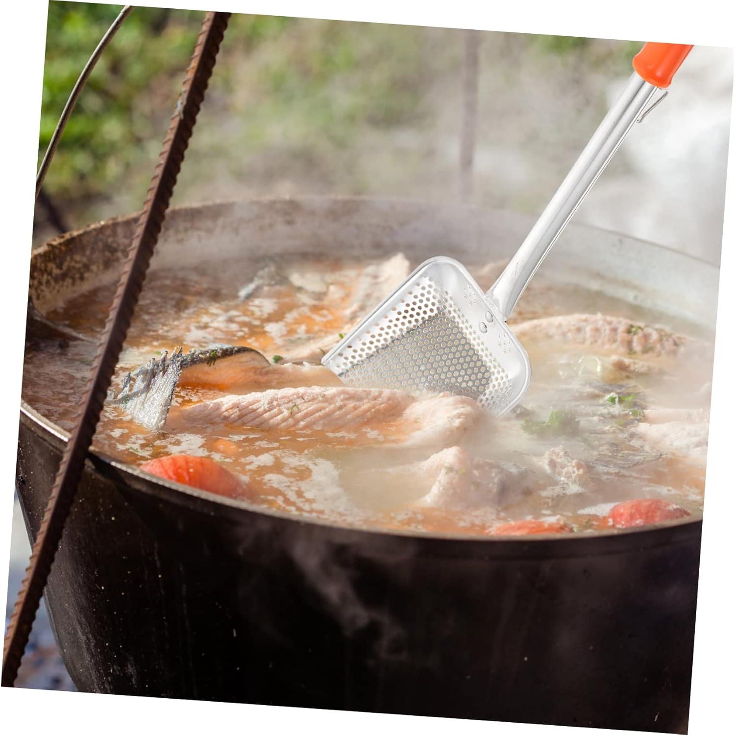 Cuchara Coladora de Acero Inoxidable Amosfun 49.5x2.5cm