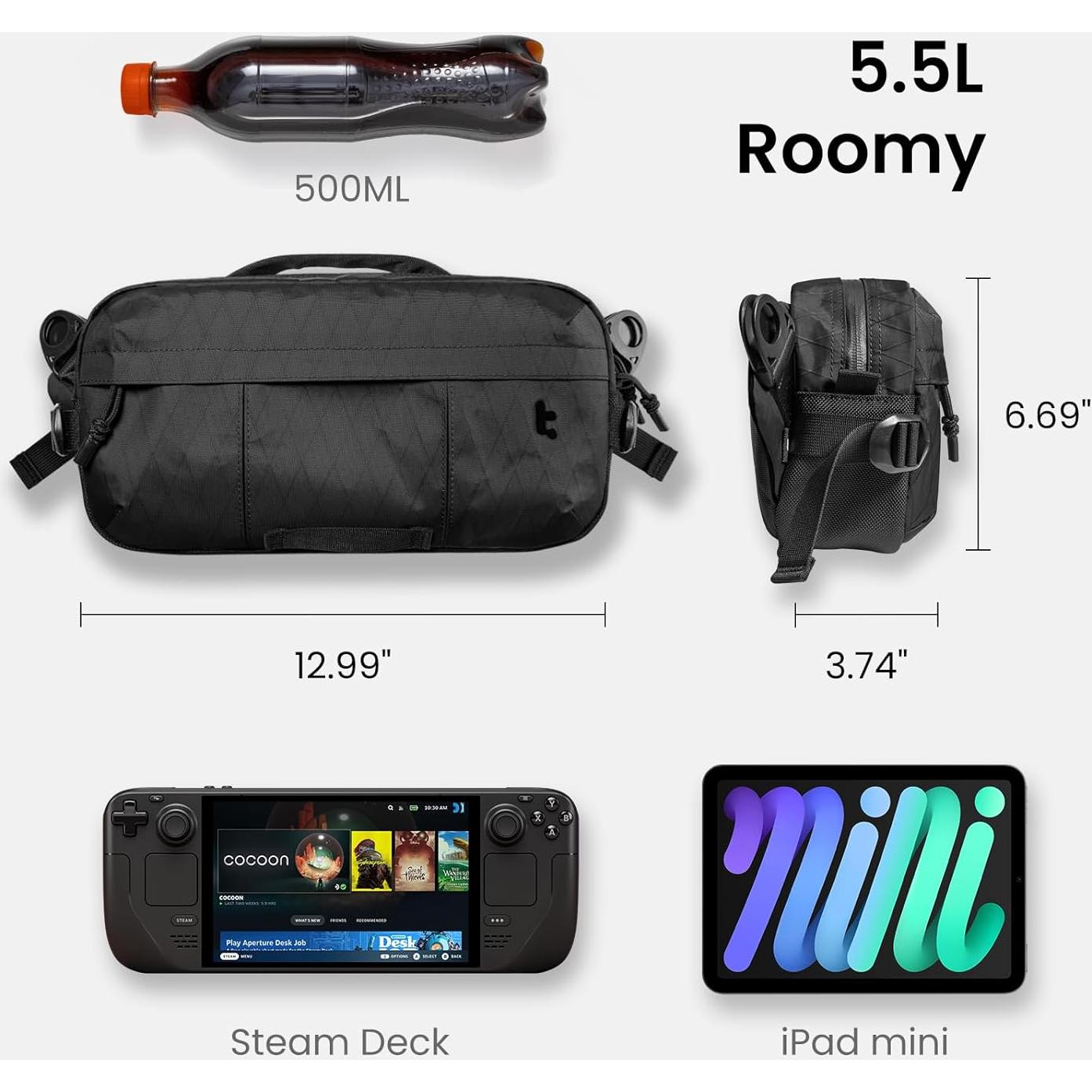 Bolsa Sling tomtoc T26s1d2 5.5L Resistente al Agua