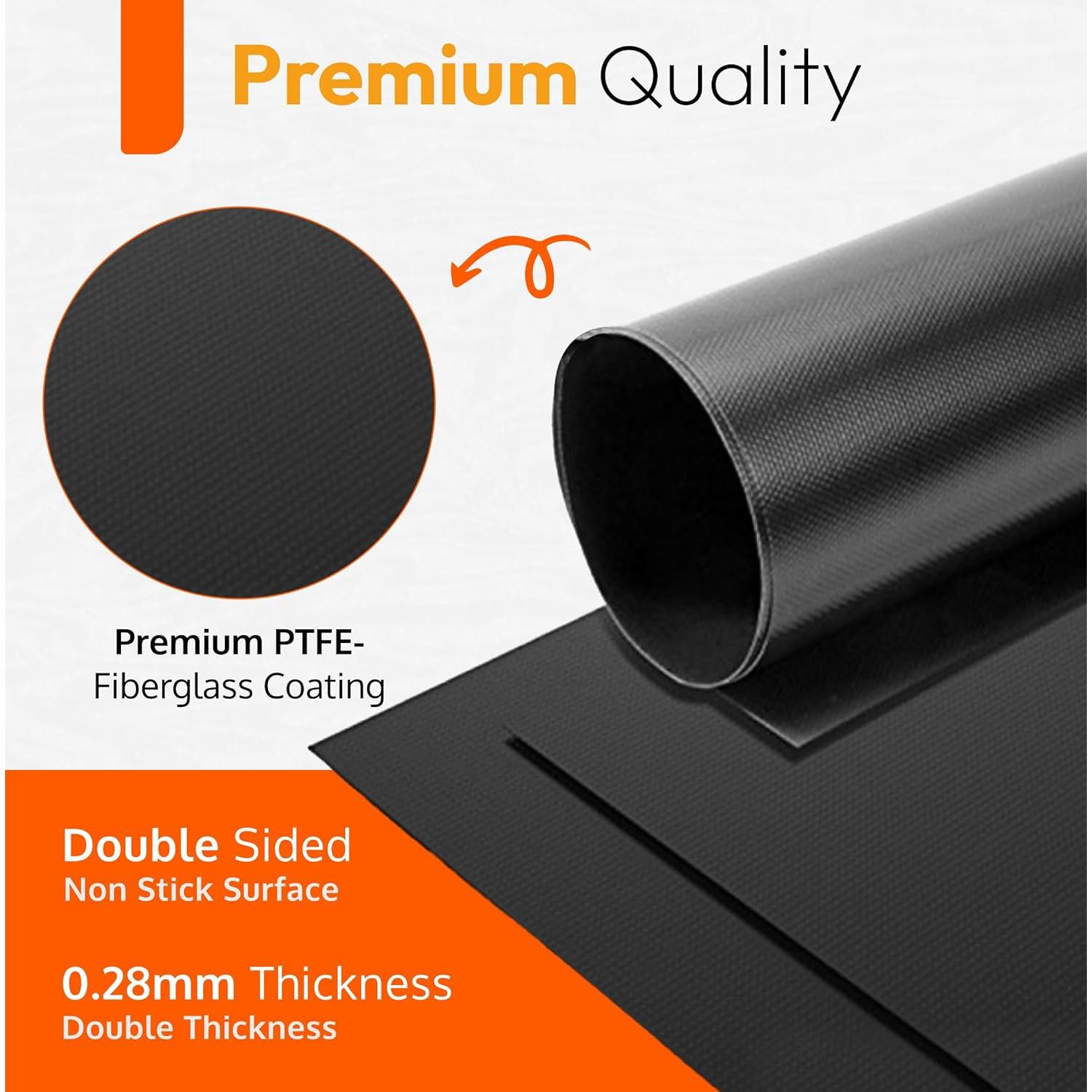2 Pack Large Thick Heavy Duty Non Stick Teflon Oven Liners Mat, 17"x 25" BPA and PFOA Free, for Bottom of Electric Oven Gas Stove and Microwave Charcoal or Gas Grills