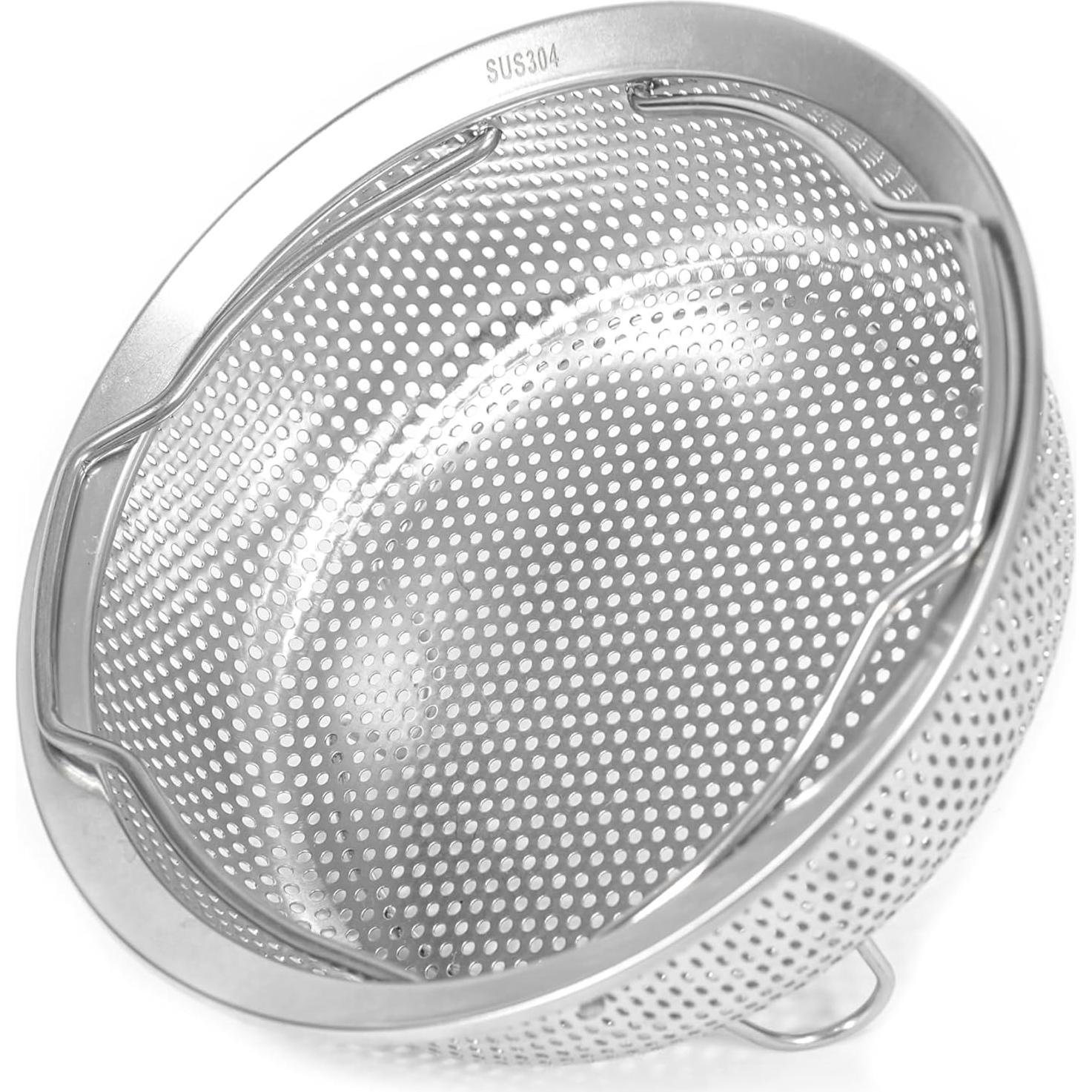 Stainless Steel Steamer Basket - Vegetable & Dumpling Steamer Insert for Pots, Instant Pot Accessories with Handles & Feet, Multi-Purpose Mesh Strainer for Cooking, Fruits (Silvery, Small)