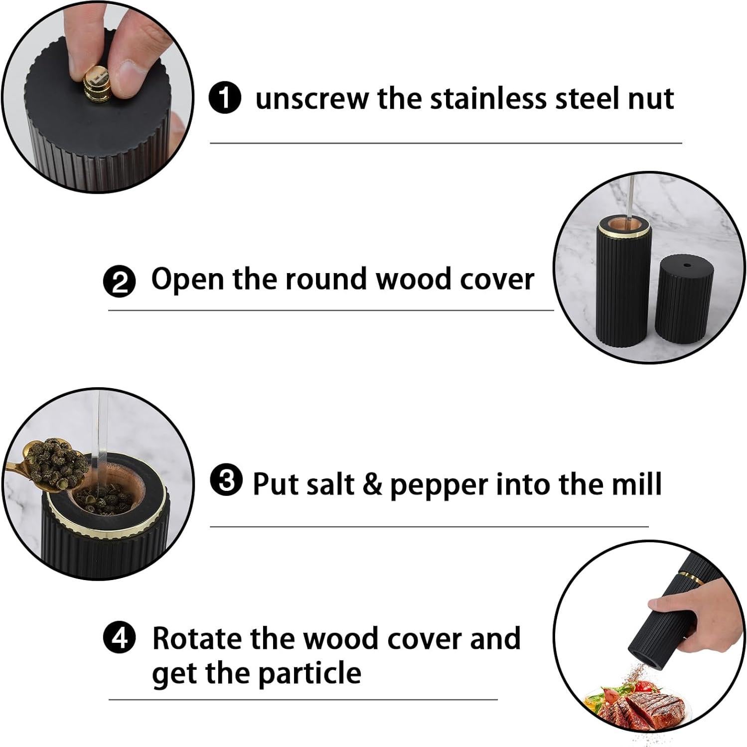 Juego de Molinillos de Sal y Pimienta UNIOVC de Madera 21 cm