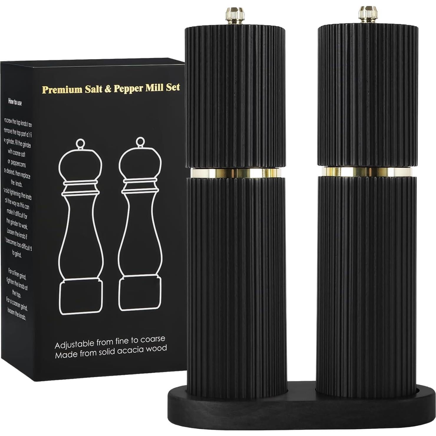 Juego de Molinillos de Sal y Pimienta UNIOVC de Madera 21 cm