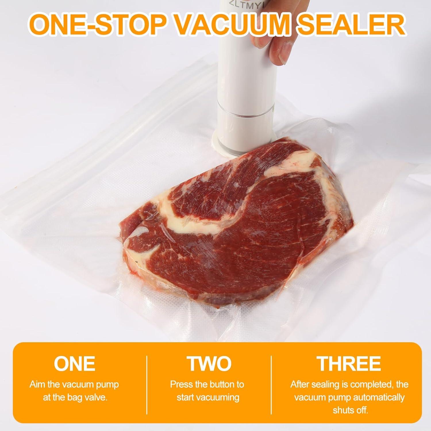 Sellador de Vacío ZLTMYI Portátil Recargable con 20 Bolsas