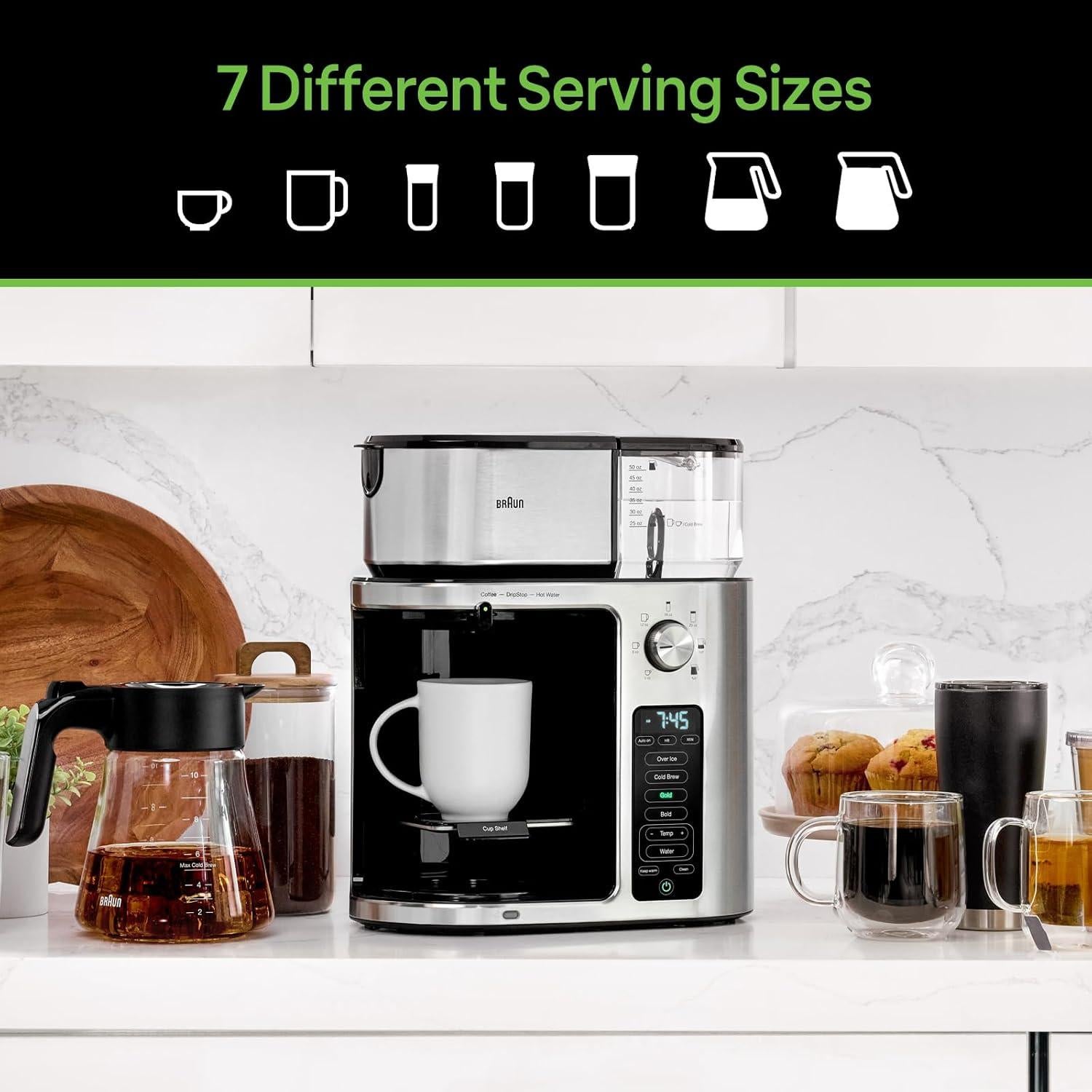 Cafetera Braun MultiServe Plus 10 Tazas con Agua Caliente