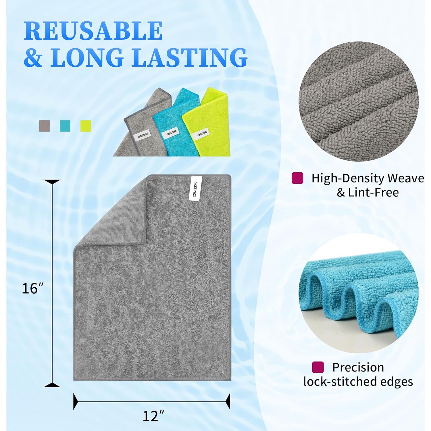 Paquete de 48 Paños de Microfibra FIXSMITH 30x40 cm Absorbentes