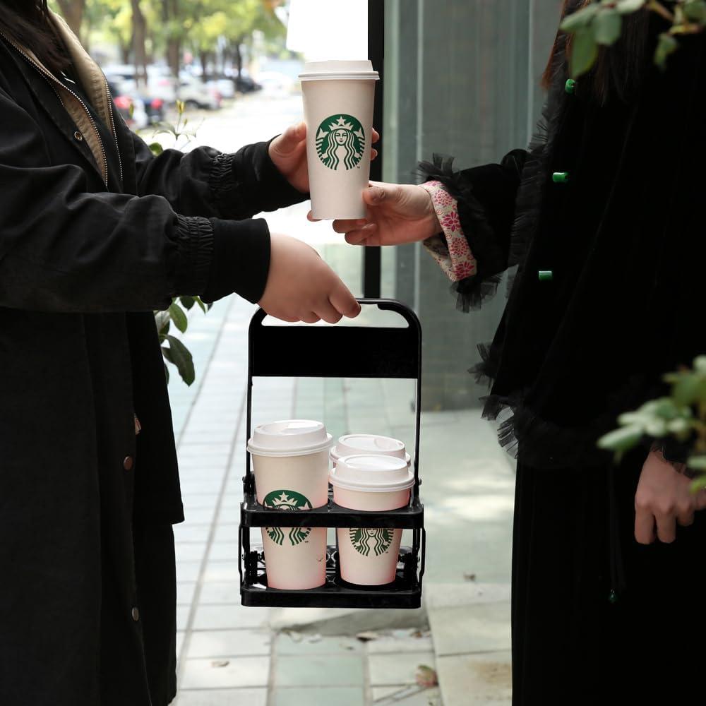 Transportador de Bebidas Musbus Plegable 4 Tazas Negro