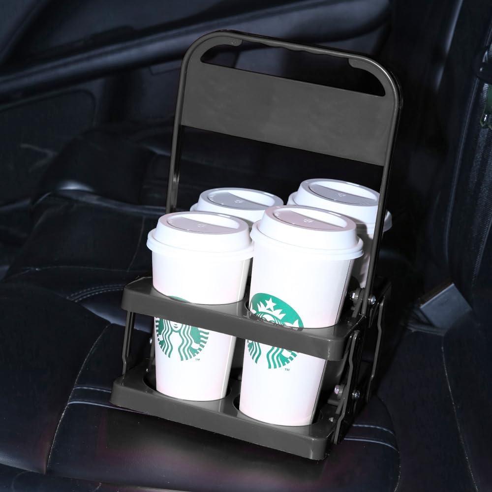 Transportador de Bebidas Musbus Plegable 4 Tazas Negro