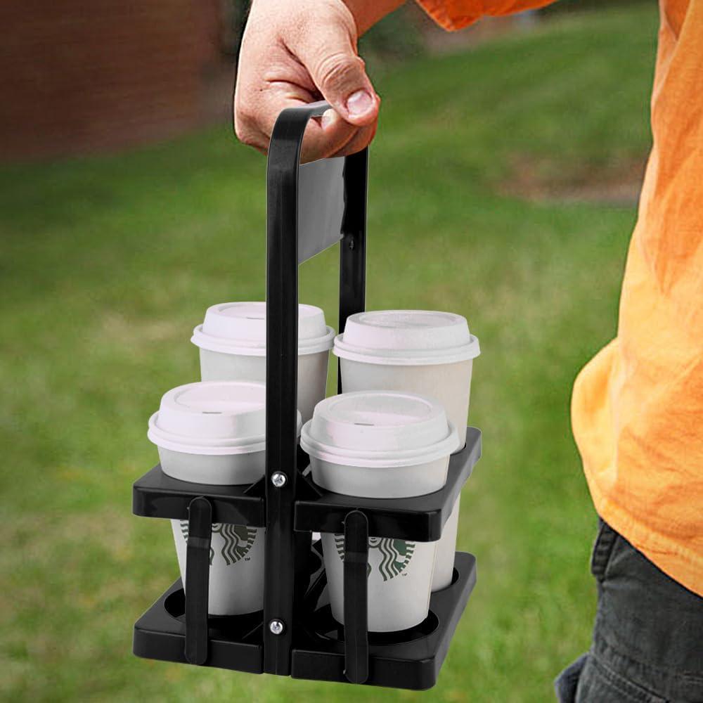 Transportador de Bebidas Musbus Plegable 4 Tazas Negro
