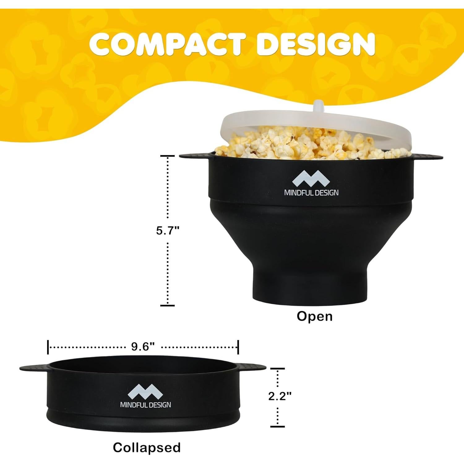 Popcorn Popper Plegable de Silicona Diseño Consciente 15 Tazas