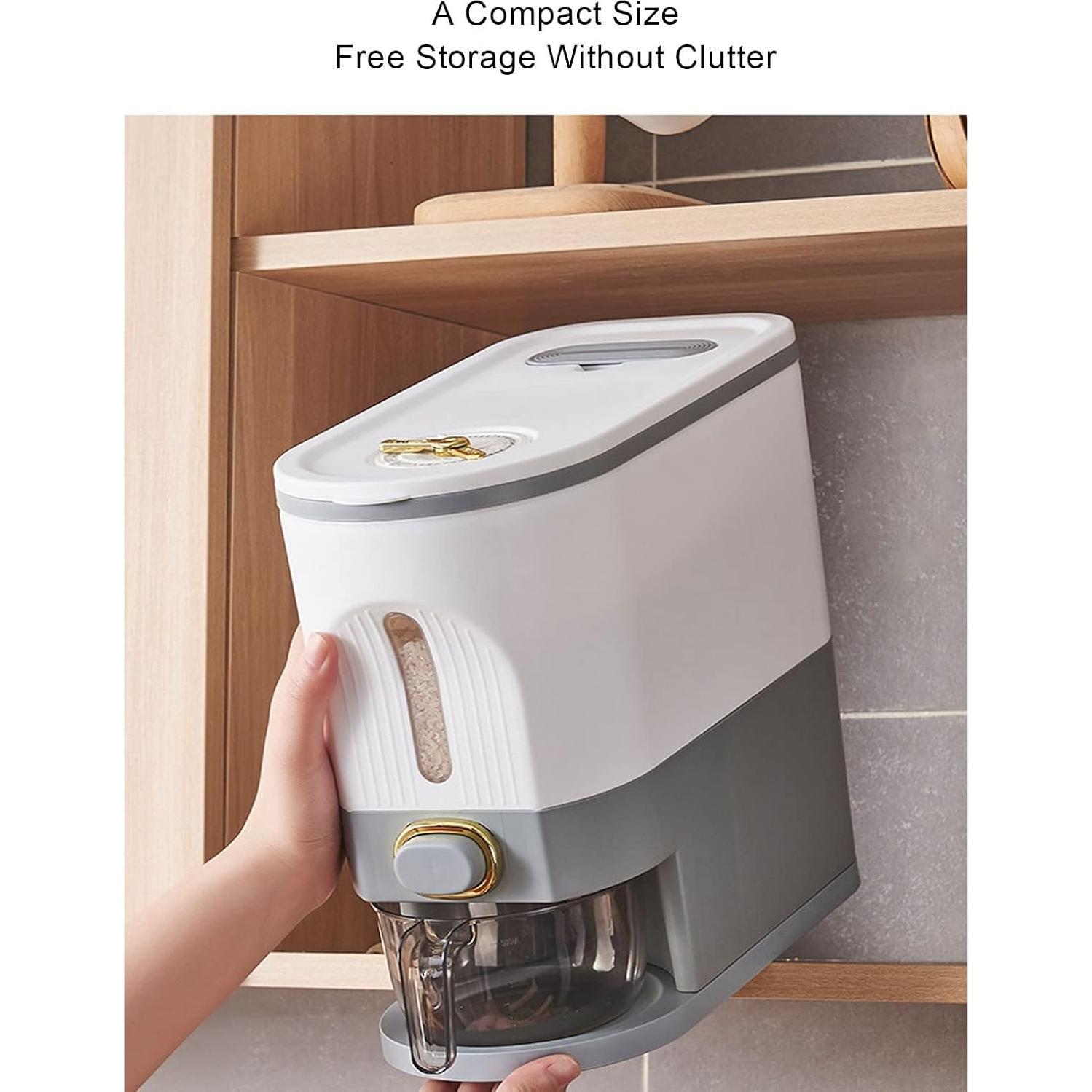 Dispensador de Arroz Jiawu 10L Hermético con Tapa - Organizador de Granos