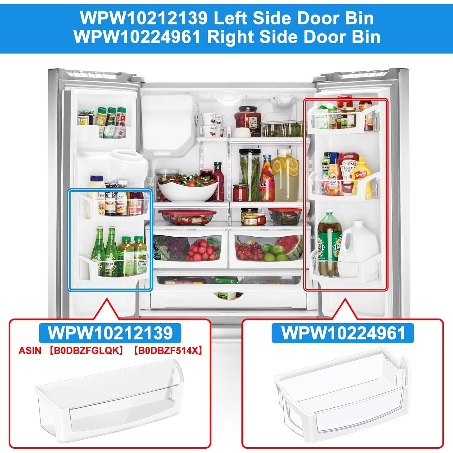 Estante de Puerta de Refrigerador WPW10224961 Mejorado - 2 Piezas