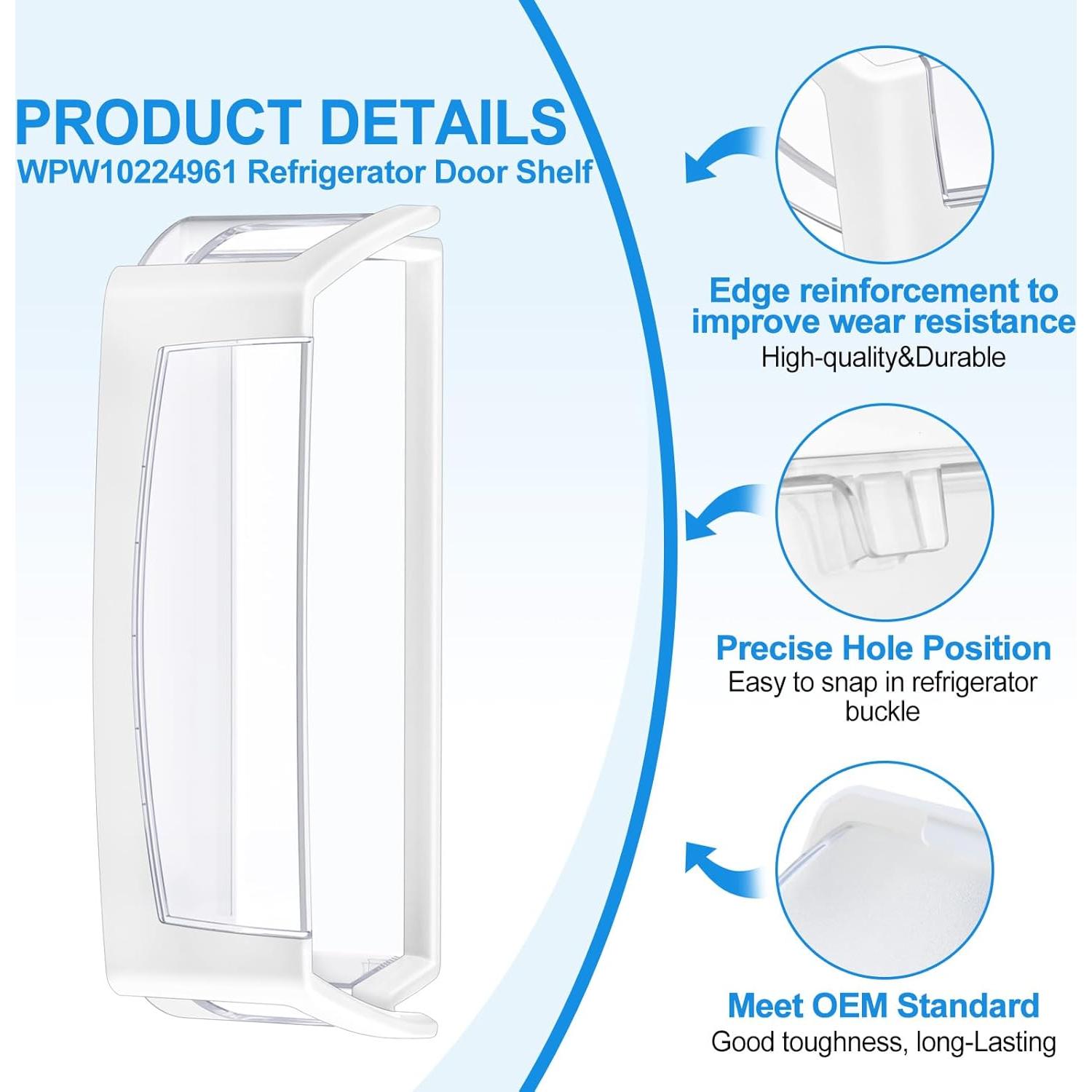 Estante de Puerta de Refrigerador WPW10224961 Mejorado - 2 Piezas