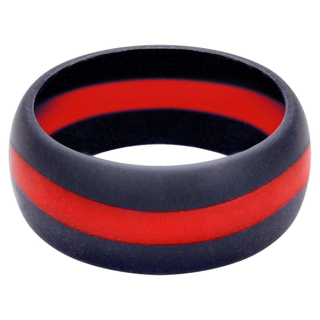 Anillo de Silicona Rothco 801 Negro con Línea Roja
