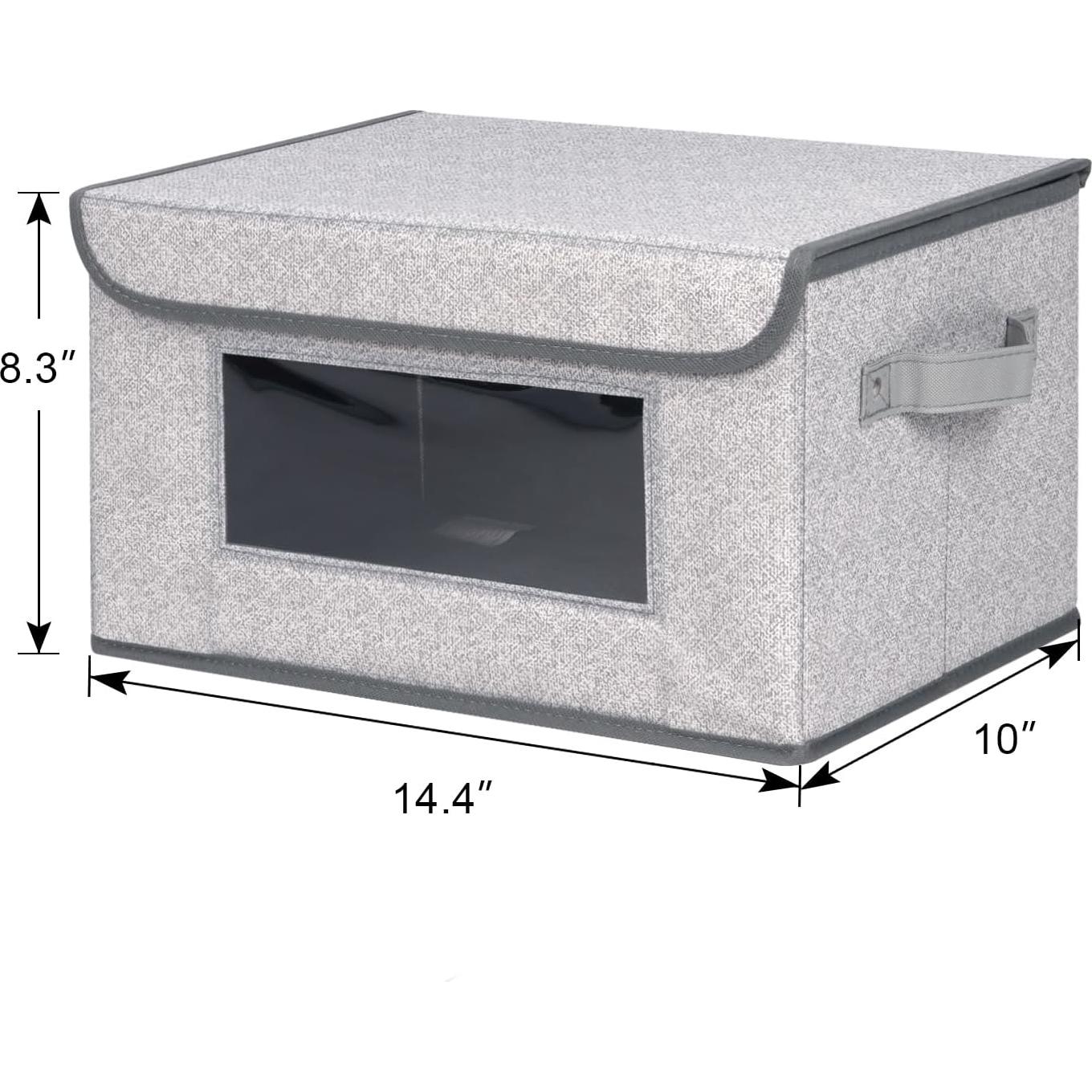 Cajas de Almacenamiento Plegables Univivi 4 Piezas 19.5L Gris