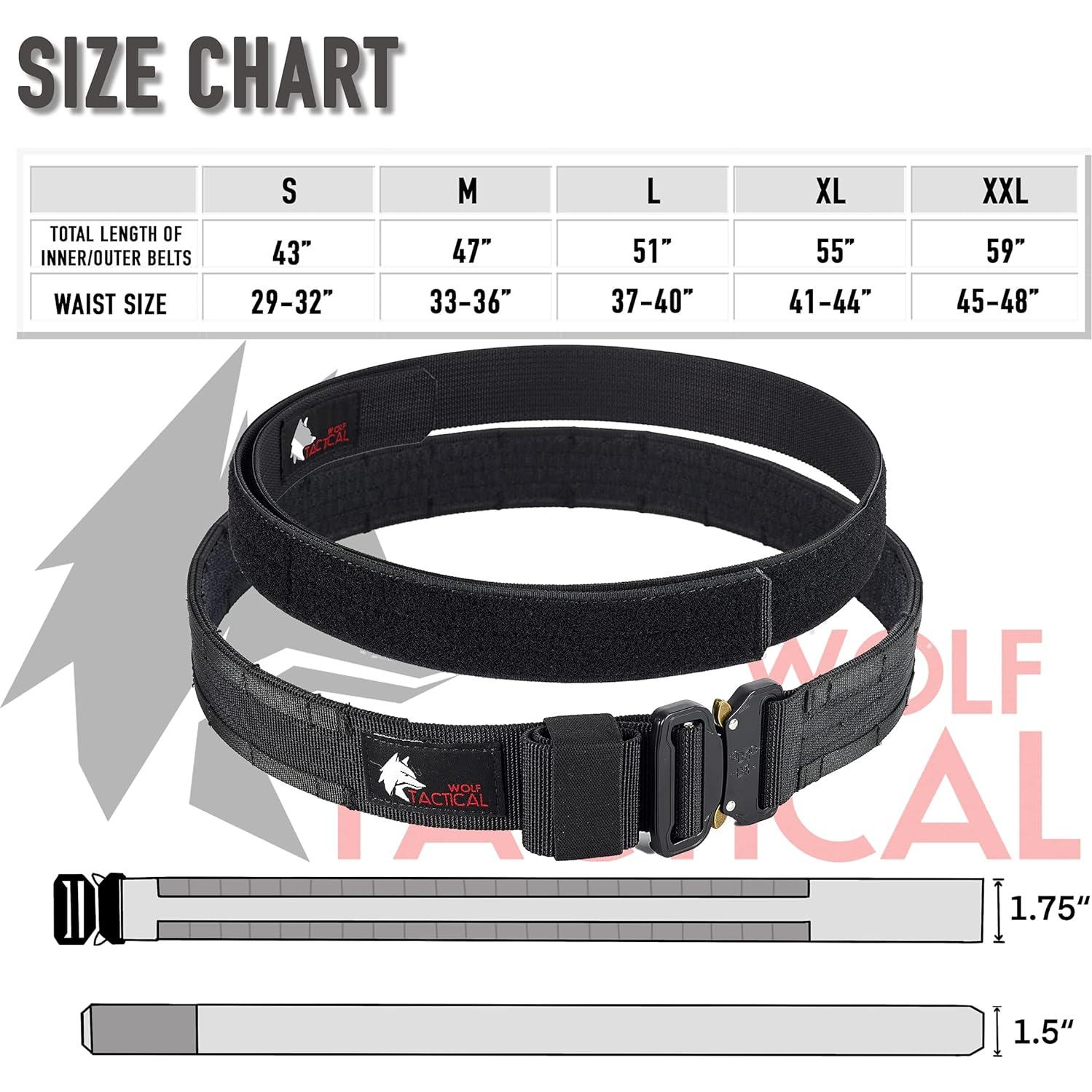 Cinturón Táctico Molle WOLF - Combate 4,45 cm Ajustable