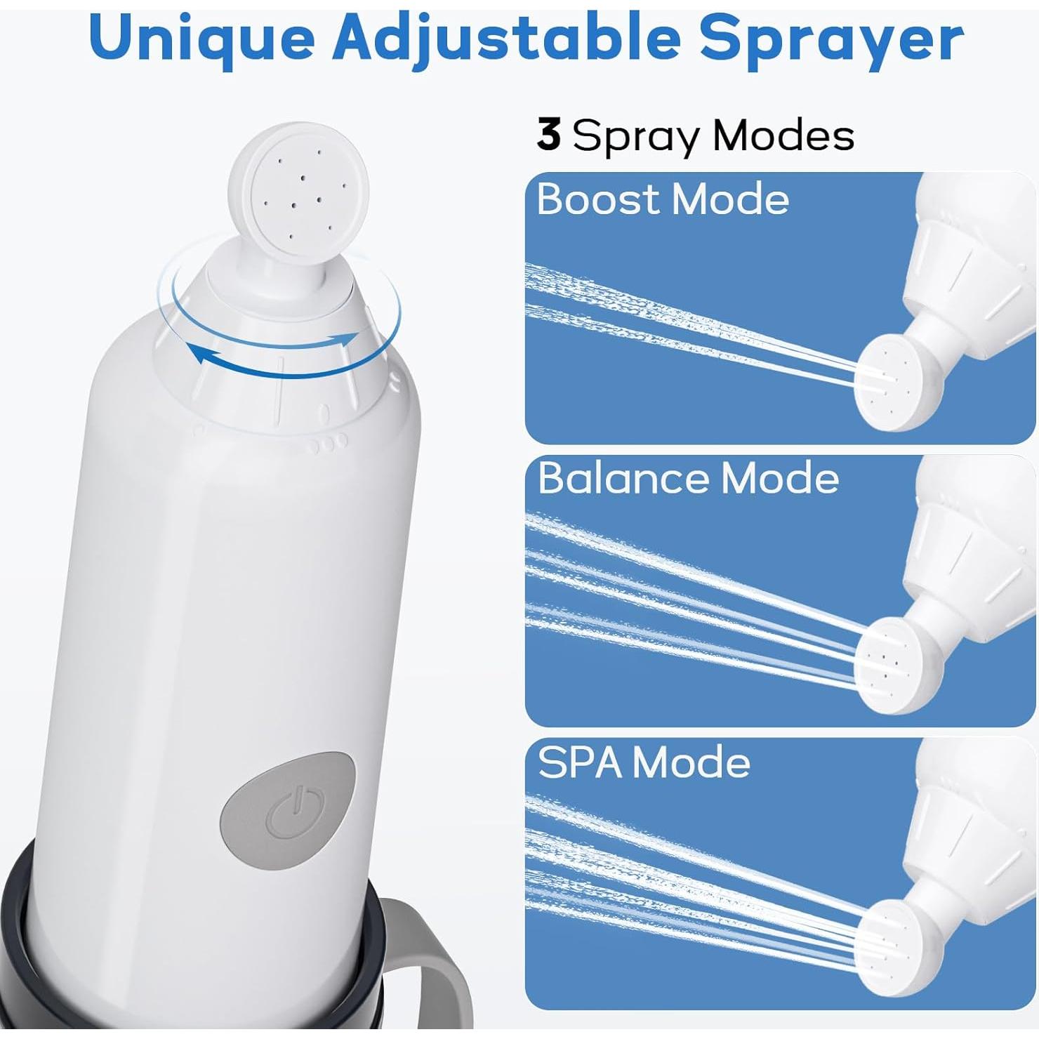 BIGCOW Portable Travel Bidet, Electric with 3 Spray Modes, IPX7 Waterproof ＆ Rechargeable, Mini Bidet Toilet Water Sprayer for Personal Hygiene, Postnatal Care, Perineal & Hemorrhoid