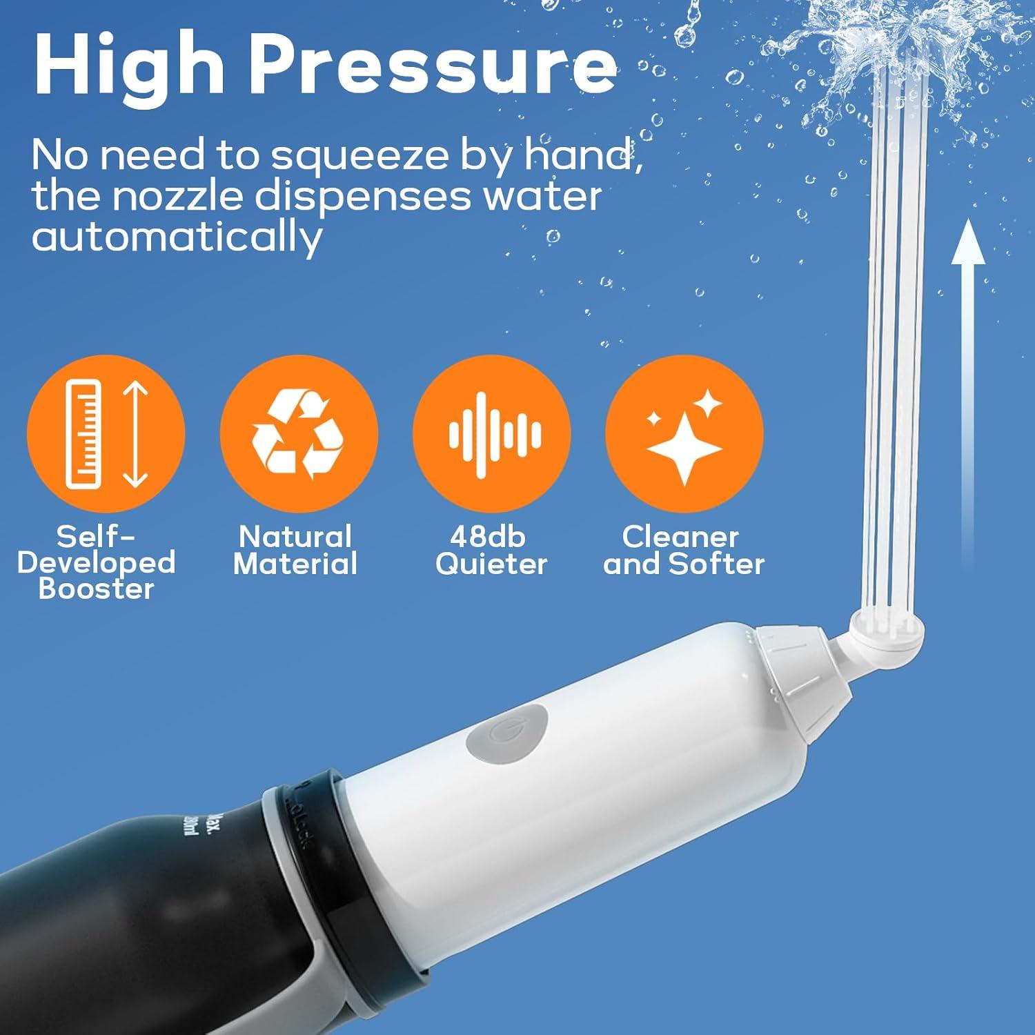 BIGCOW Portable Travel Bidet, Electric with 3 Spray Modes, IPX7 Waterproof ＆ Rechargeable, Mini Bidet Toilet Water Sprayer for Personal Hygiene, Postnatal Care, Perineal & Hemorrhoid