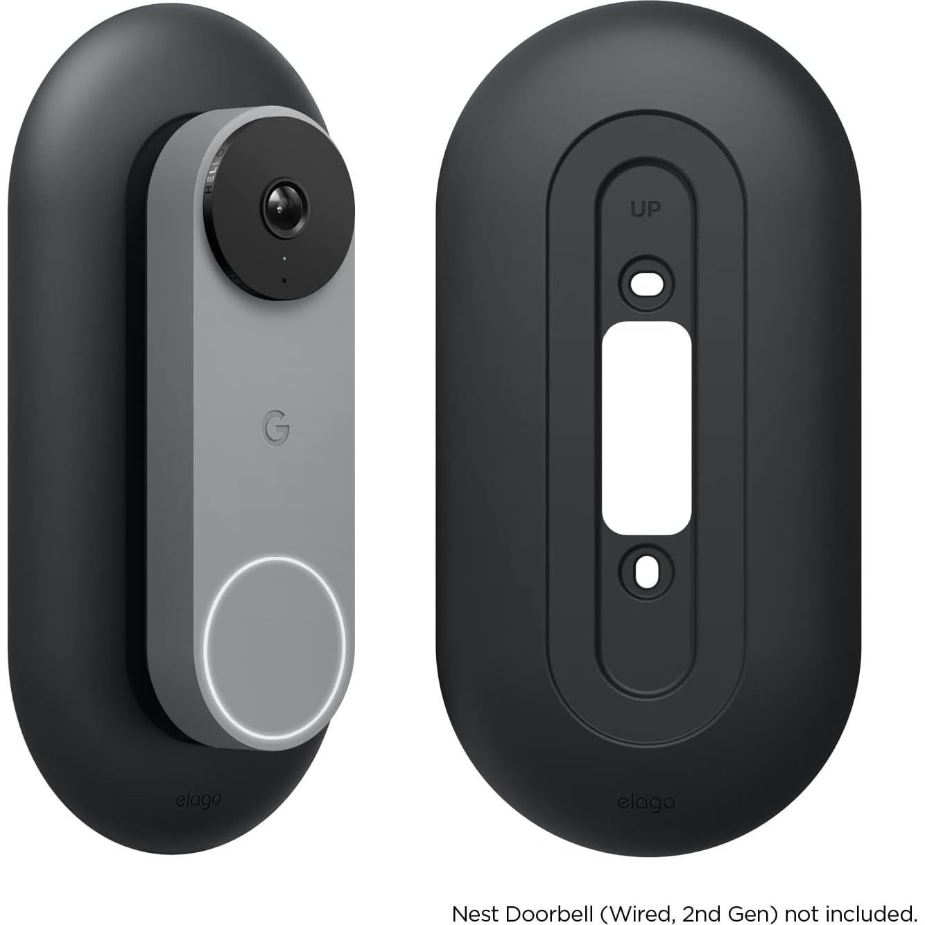 Placa de Pared elago para Timbre Google Nest Hello - Negro