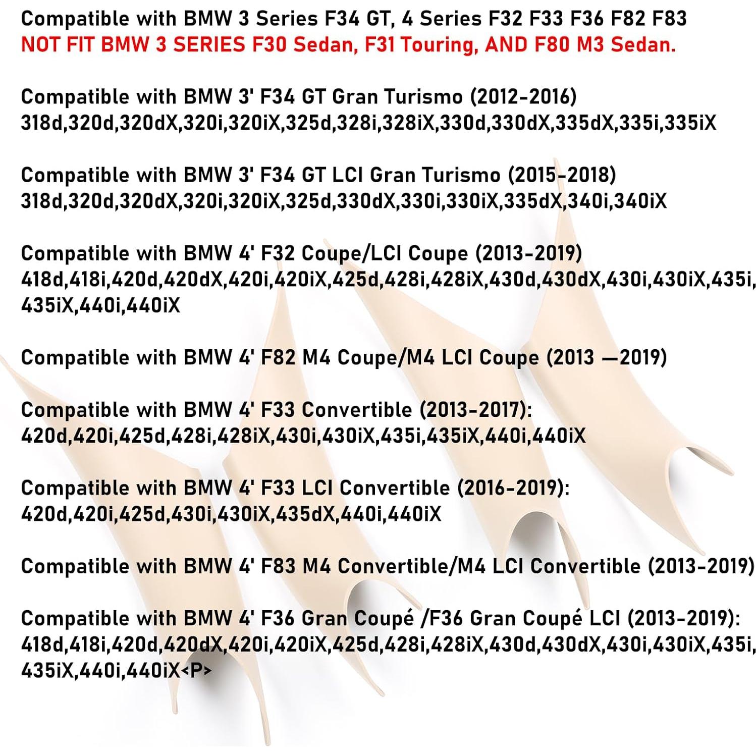 Cubiertas de Manijas de Puerta Jaronx 4PCS para BMW F34 F32