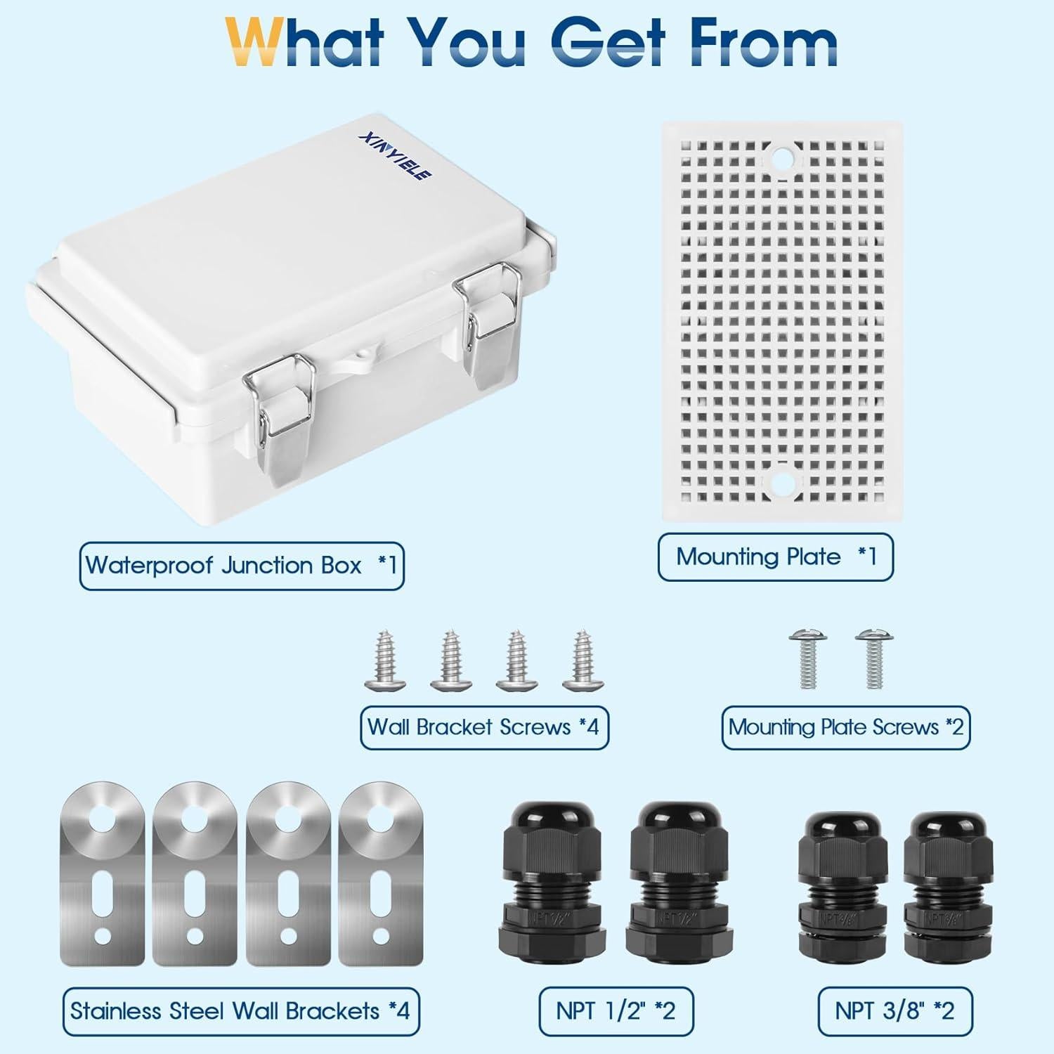 Caja de Conexiones Eléctricas Impermeable XINYIELE 15x10x7 cm