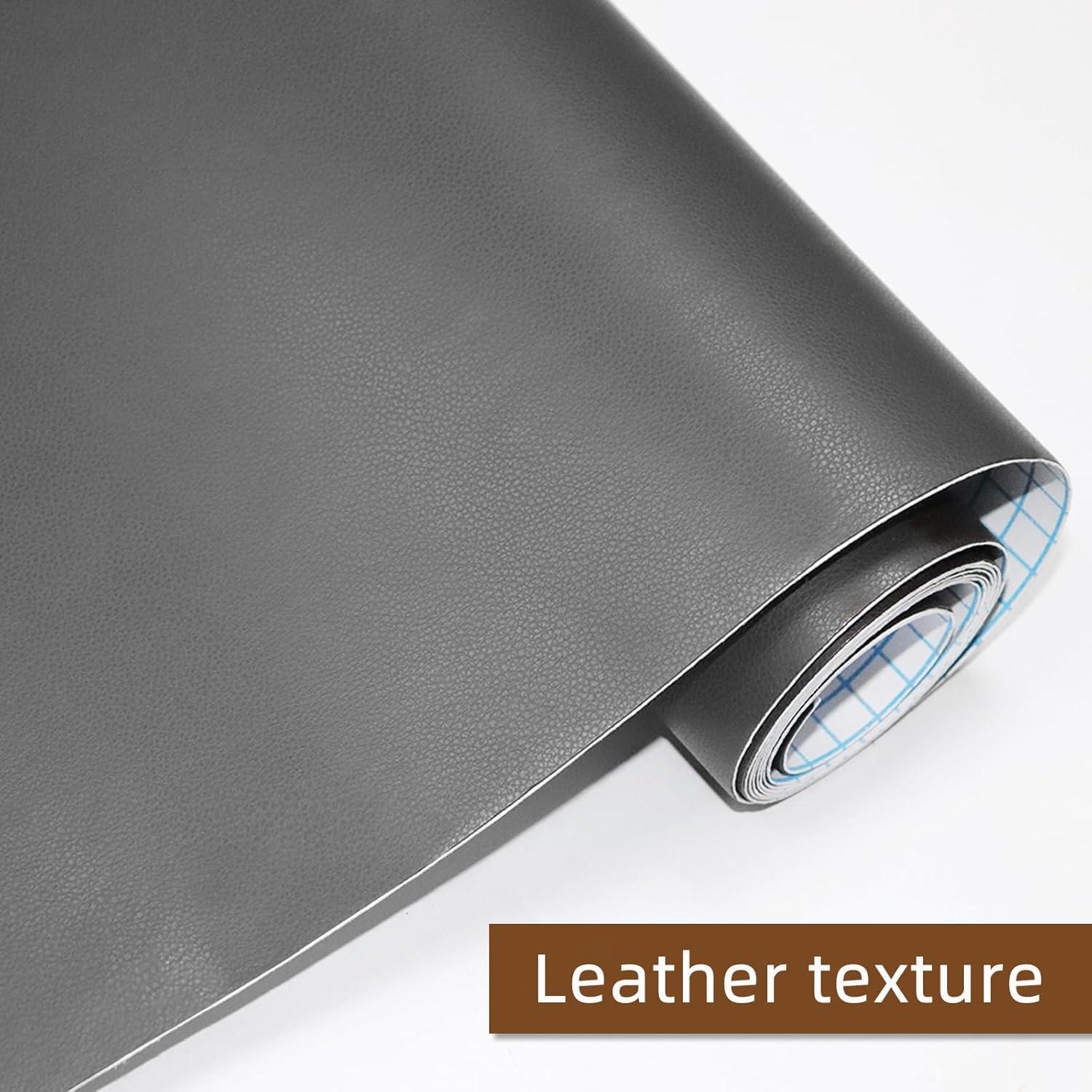 Kit de Reparación de Cuero CHEIGHY 43x200 cm Autoadhesivo Gris