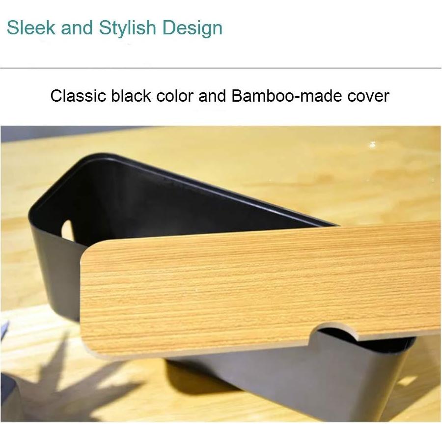 Cable Management Box| Power Stripe Organizer|Cord Organizer Box| Hide and Conceal Power Strips and Electrical Cords from TVs, Computers, and Desks| Keep Pets Safe