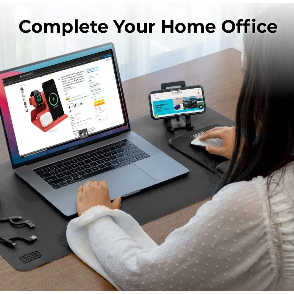 Alfombrilla Ergonómica BLACK+DECKER con Soporte para Muñeca