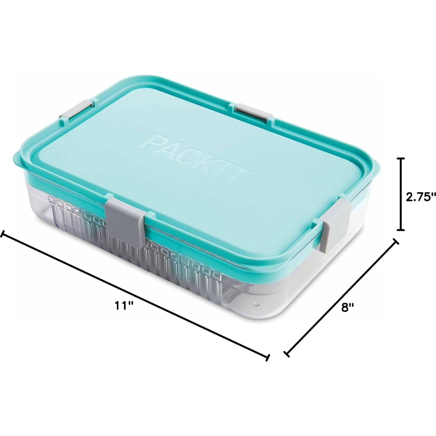Contenedor de Almacenamiento PackIt Mod Grande Bento 1.89L Verde Menta