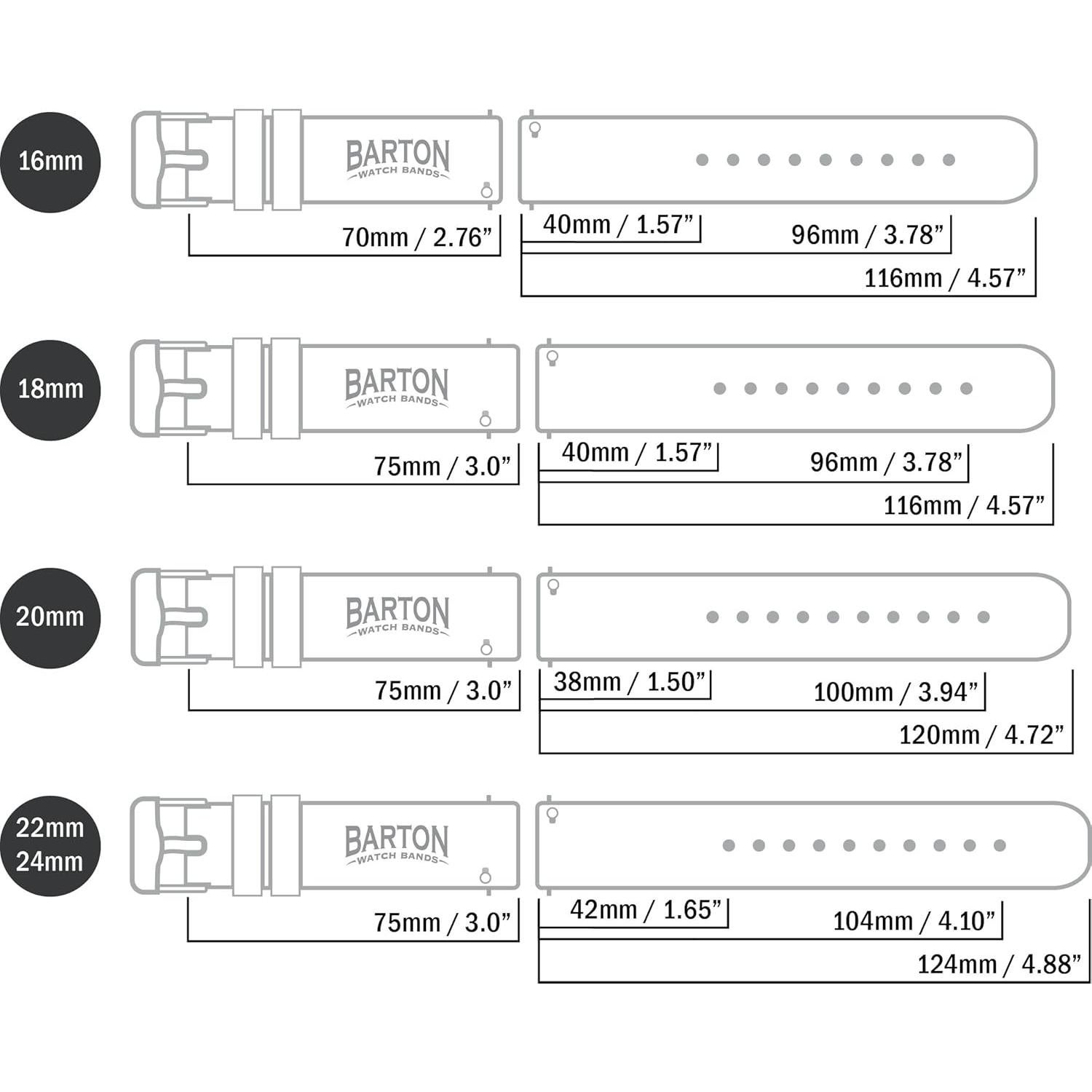 Correa de Reloj Barton Silicona Suave 16mm Azul Aqua