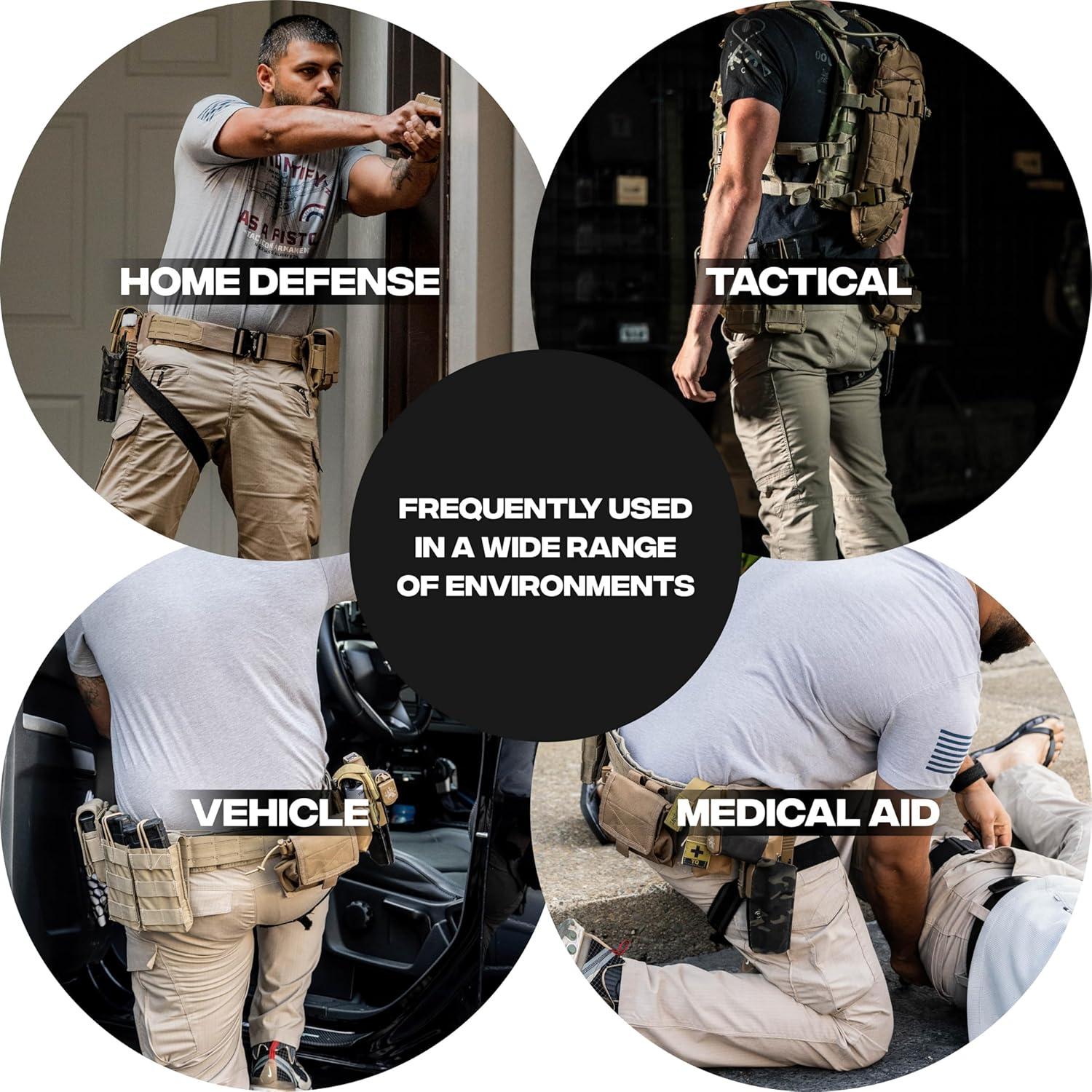 Cinturón Táctico Tacticon | Nylon Acolchado Verde Oliva